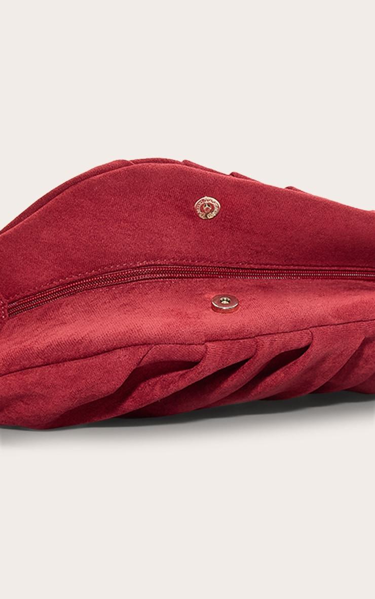 Bright Red Oversized Ruched Clutch Product Image