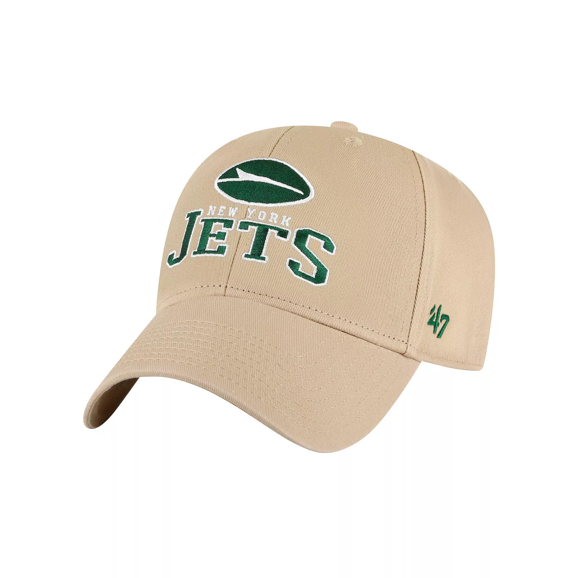 Men's '47 Khaki New York Jets Powell MVP Adjustable Hat, Beig K Product Image