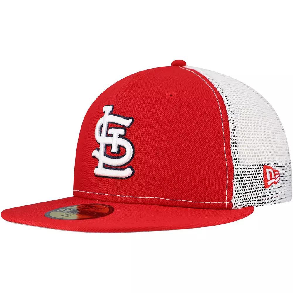 Men's New Era Red St. Louis Cardinals Team Color 59FIFTY Trucker Fitted Hat, Size: 7 1/8 Product Image