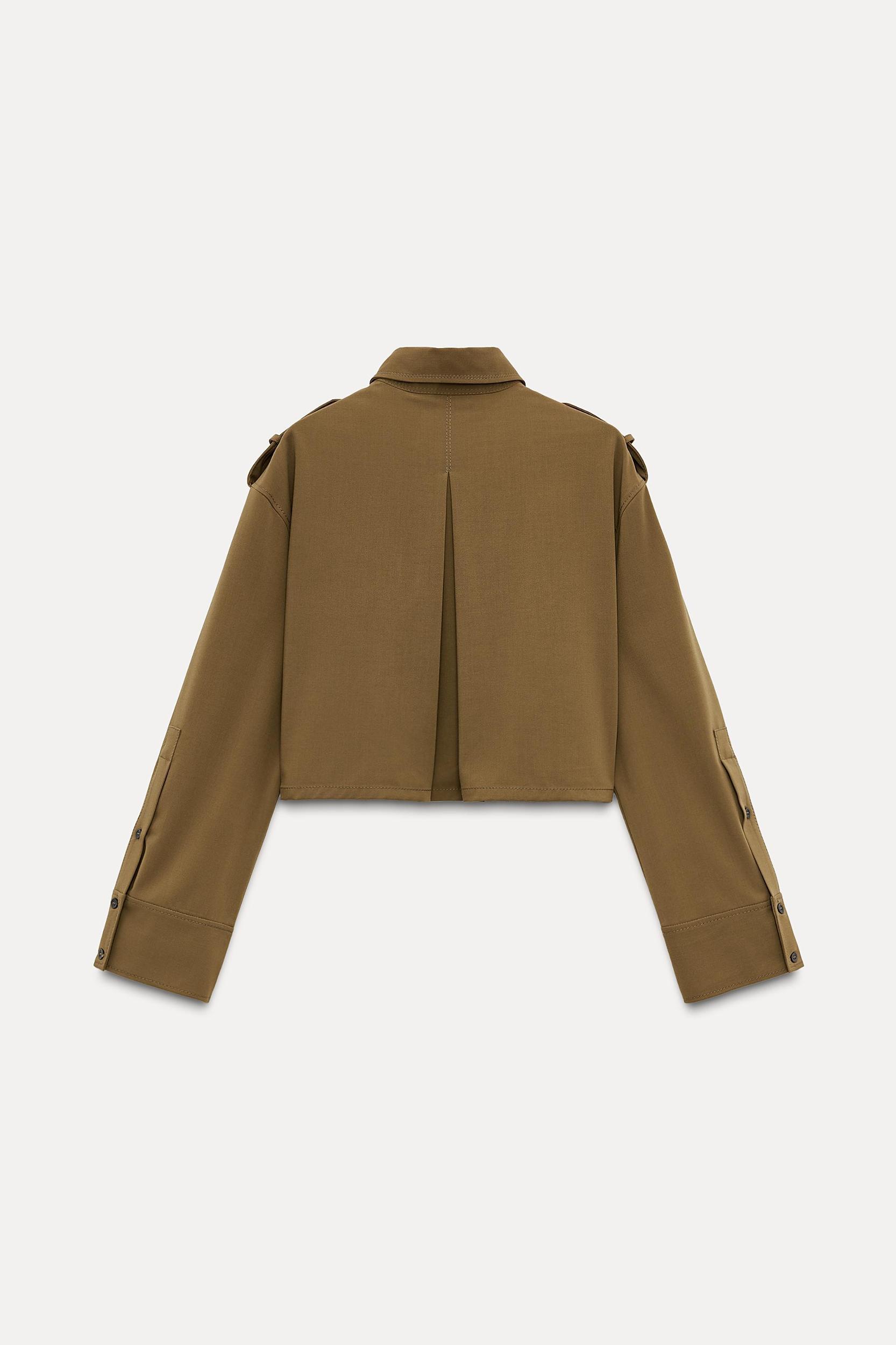 LAPEL COLLAR CROPPED SHIRT Product Image