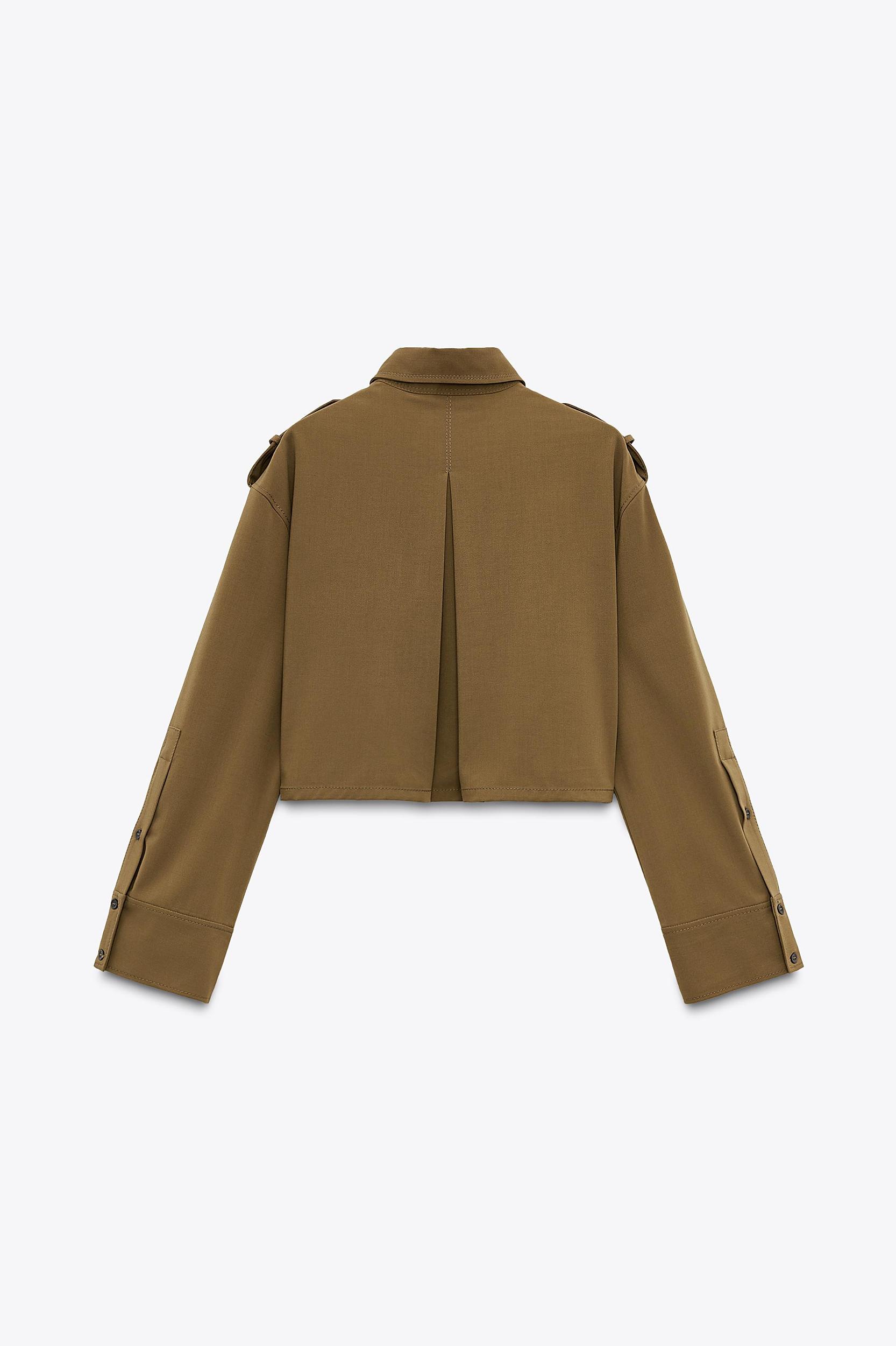 LAPEL COLLAR CROPPED SHIRT Product Image