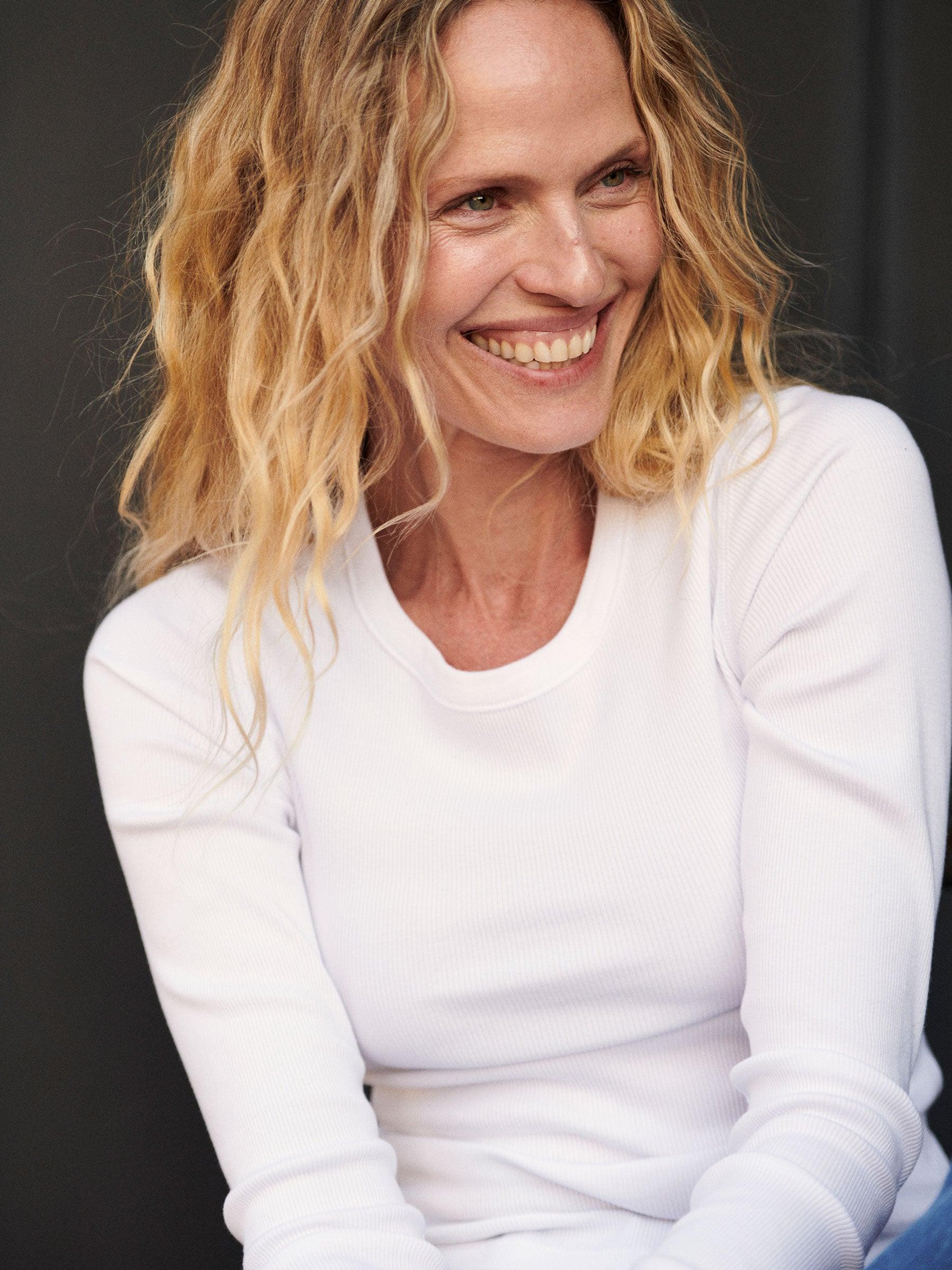 White Surplus Rib L/S Crew Product Image