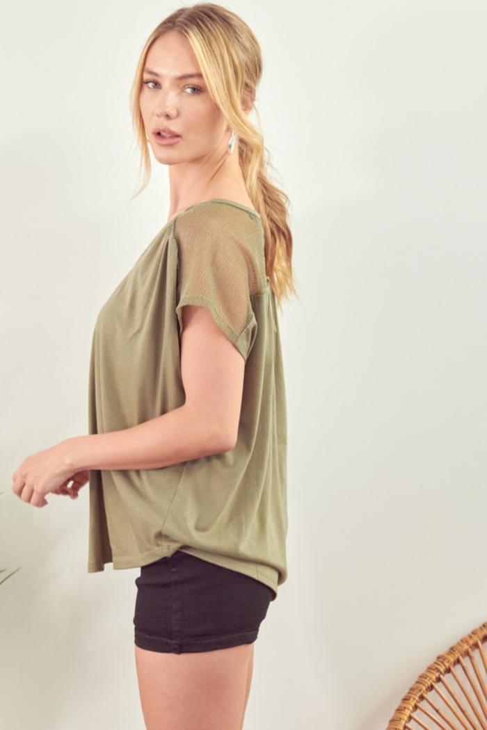 Yoke Back Short Sleeve Top Product Image
