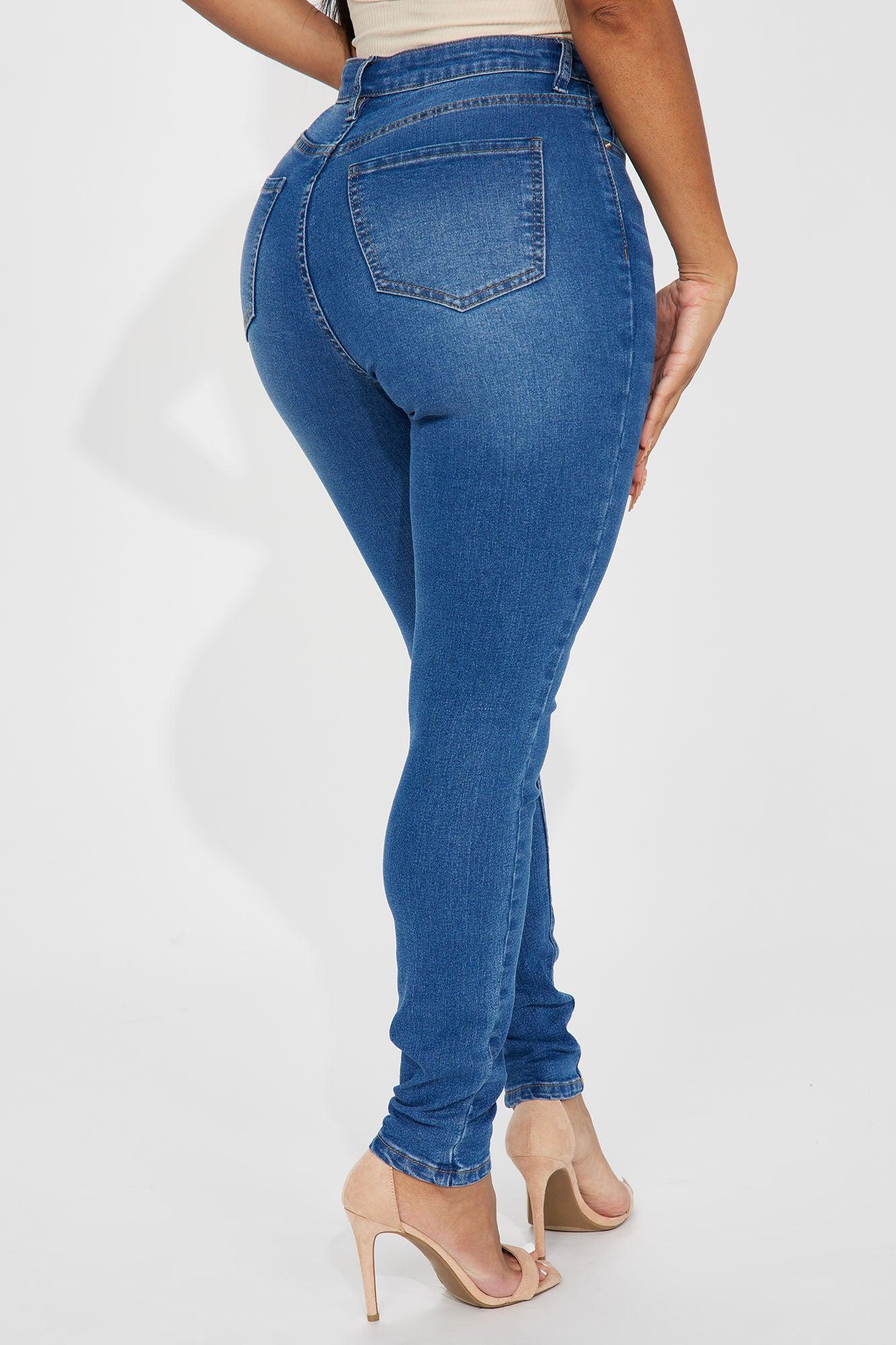Amara High Rise Stretch Skinny Jeans - Medium Wash Product Image