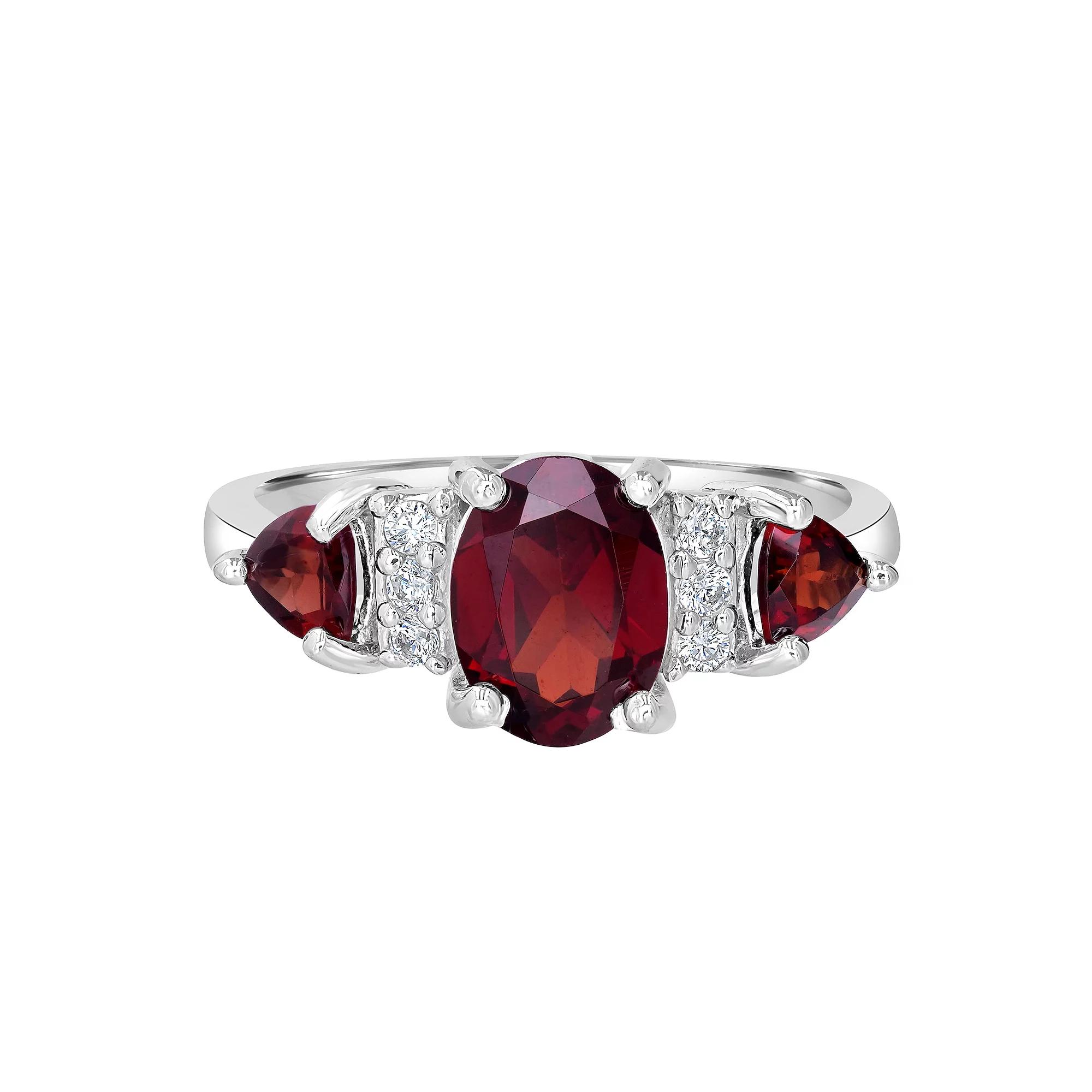 Gemistry Sterling Silver Stone & Cubic Zirconia 3 Stone Ring, Women's,  Product Image