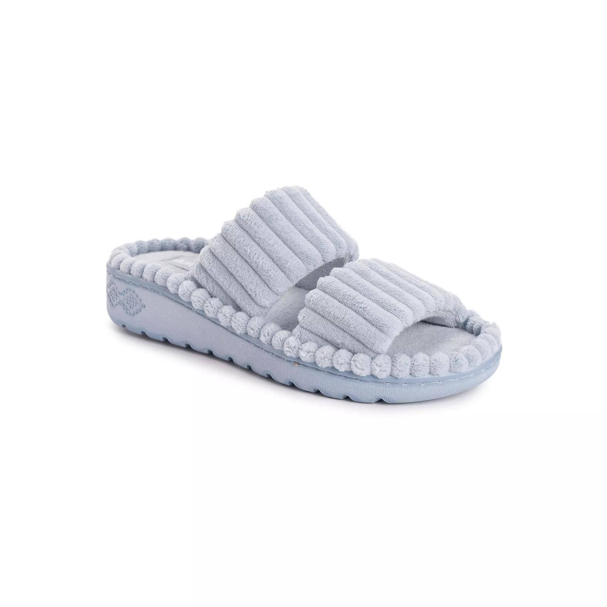 MUK LUKS Cloud Ribbed Terry Women's Double Strap Slide Slippers,  Product Image
