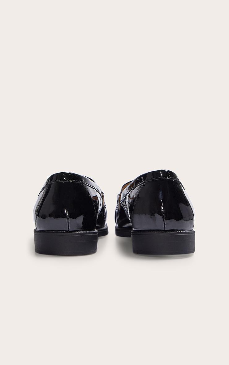 Black Patent Loafer With Gold Buckle Detail Product Image