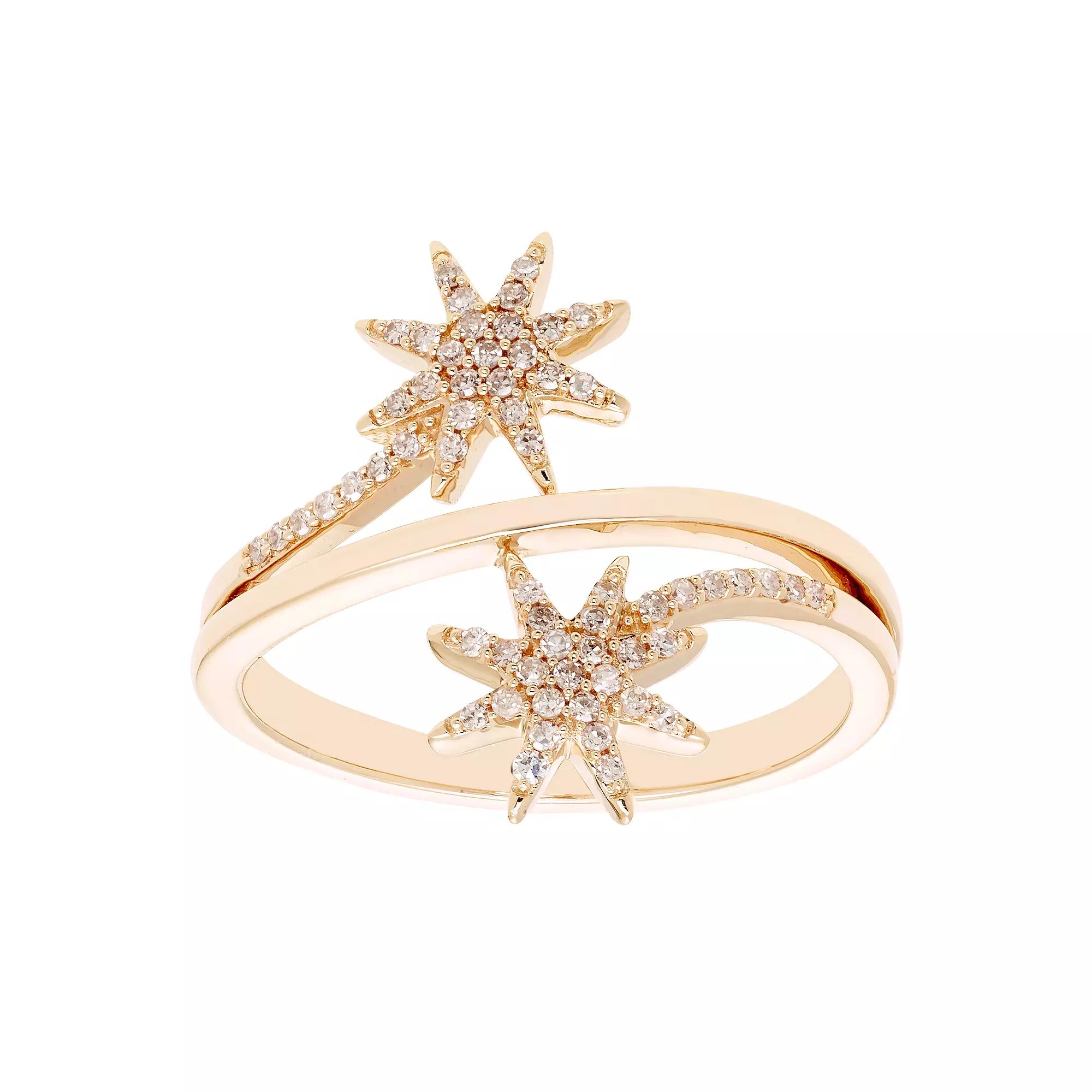 The Regal Collection 10k Gold 1/6 Carat T.W. Diamond Star Ring, Women's, Size: 7 Product Image