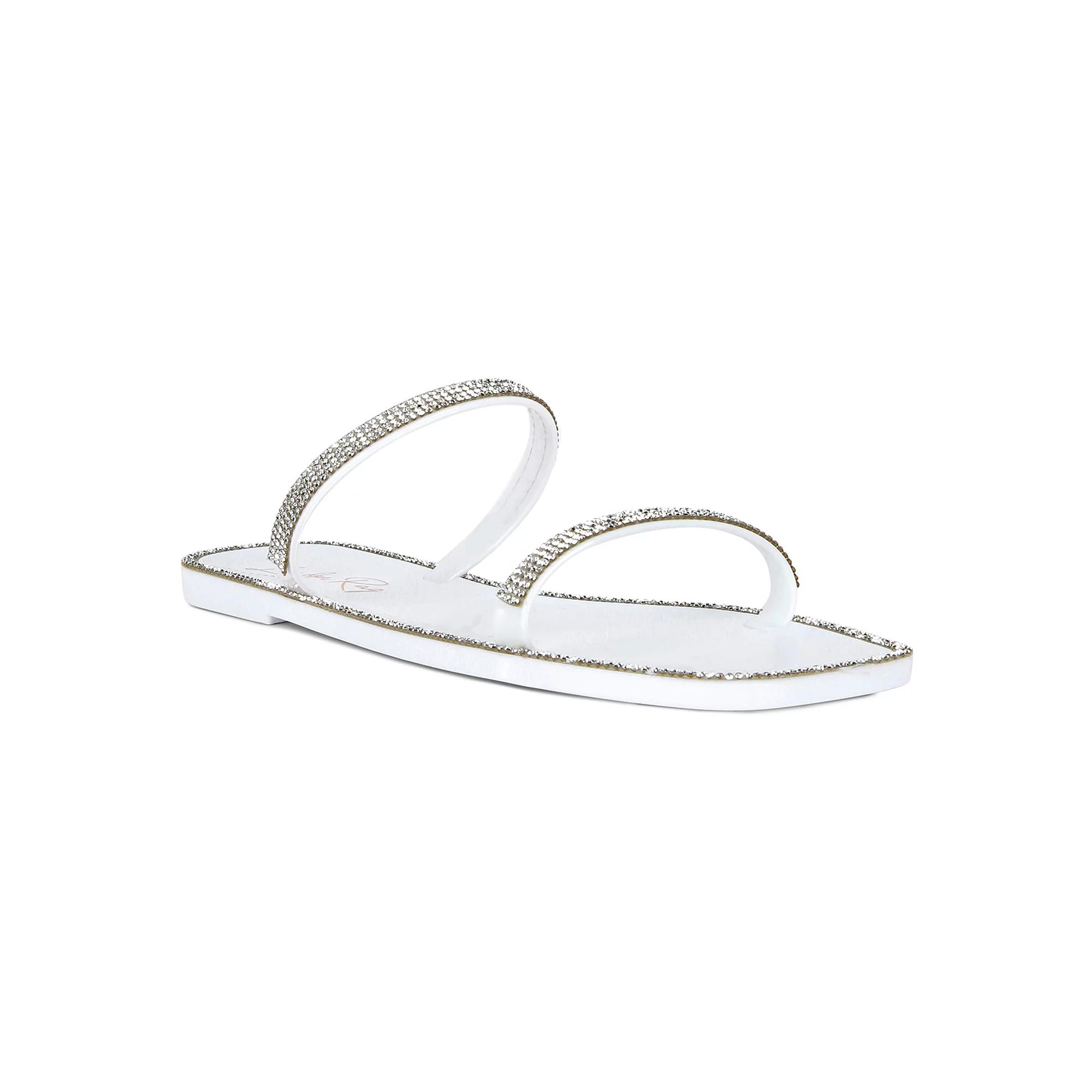 London Rag Fenta Diamante Women's Jelly Slide Sandals, Size: 8, White Product Image