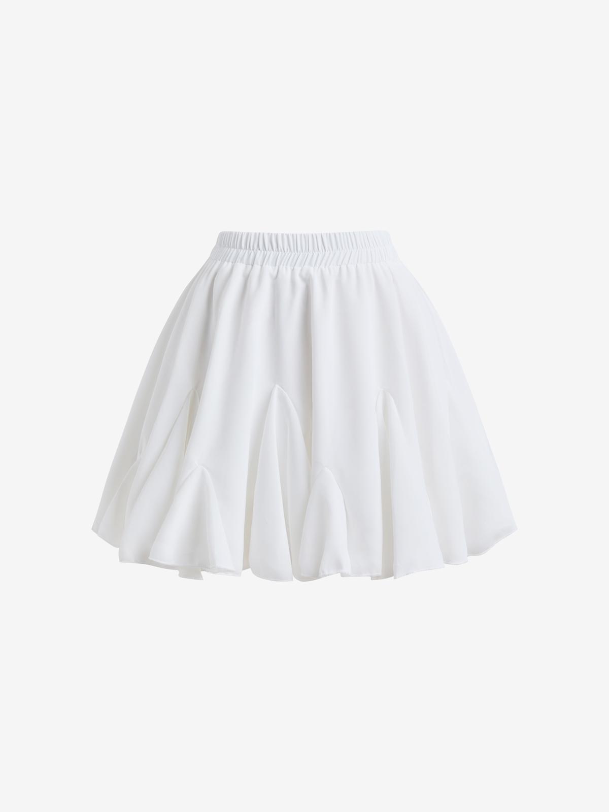 Patchwork Corkscrew Hem Mini Skirt Product Image