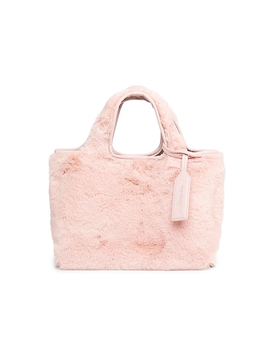 Womens Mini Faux Fur Market Tote Bag Product Image
