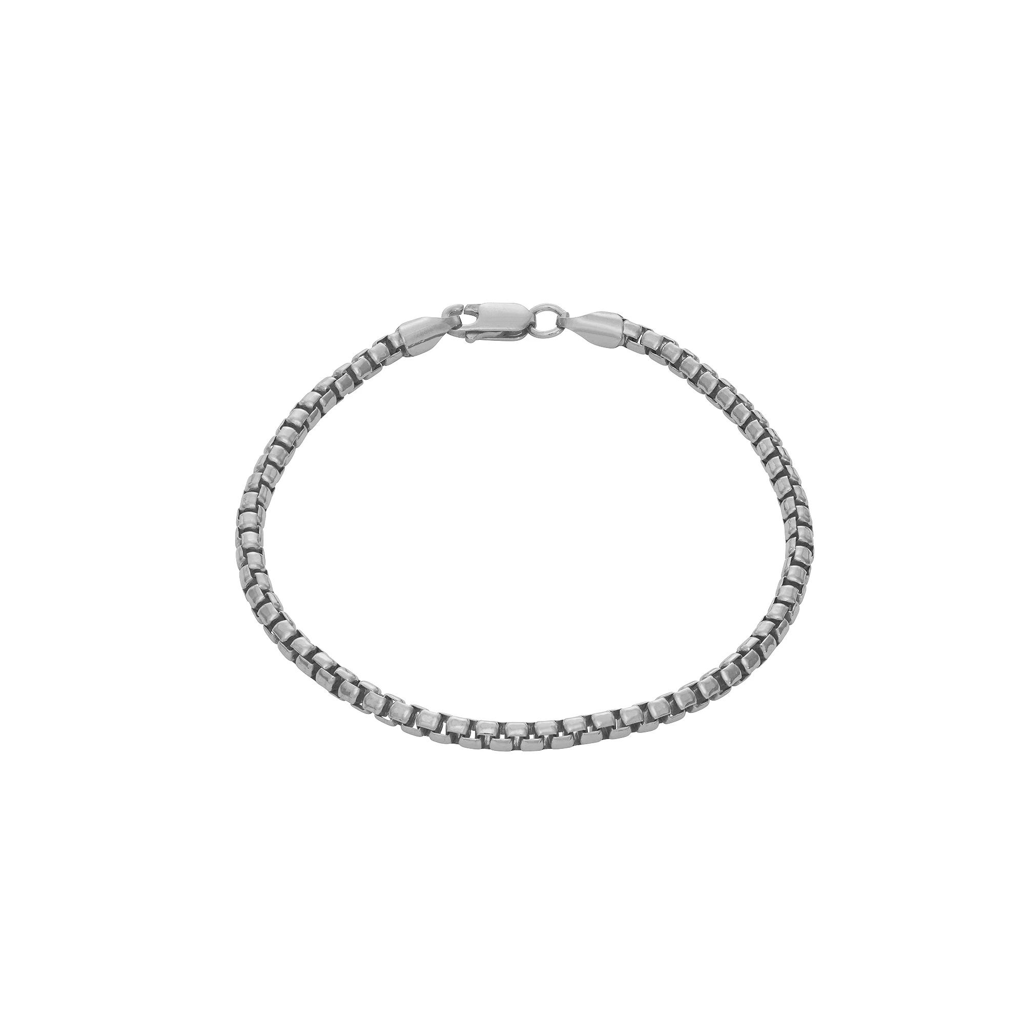 Giorgio di Vicenza Sterling Silver Men's Italian Box Chain Bracelet,  Product Image