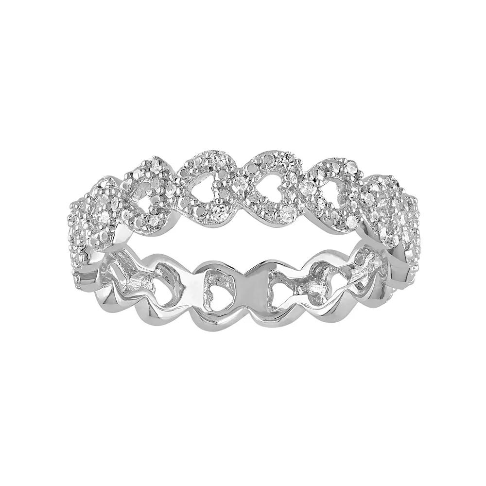 Stella Grace Diamond Accent Sterling Silver Heart Ring, Women's, Size: 5, White Product Image