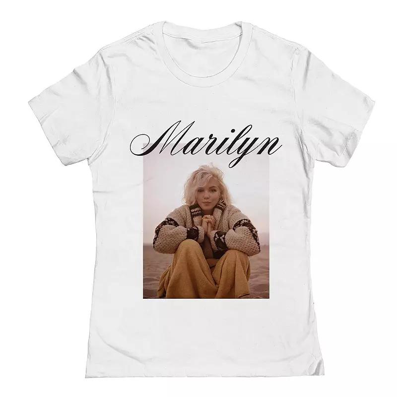 Junior's Grayson Threads The Label Marilyn Monroe Portrait Graphic Tee, Women's, Size: XL, White Product Image