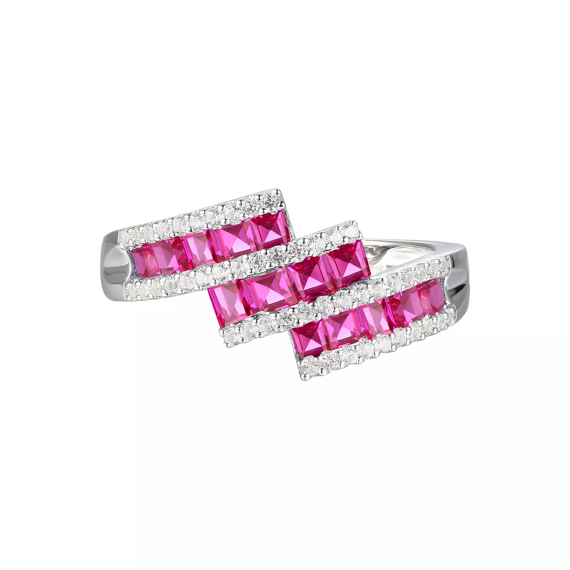 MASTERPIECE Sterling Silver Lab-Created Ruby & Lab-Created White Sapphire Ring, Women's,  Product Image