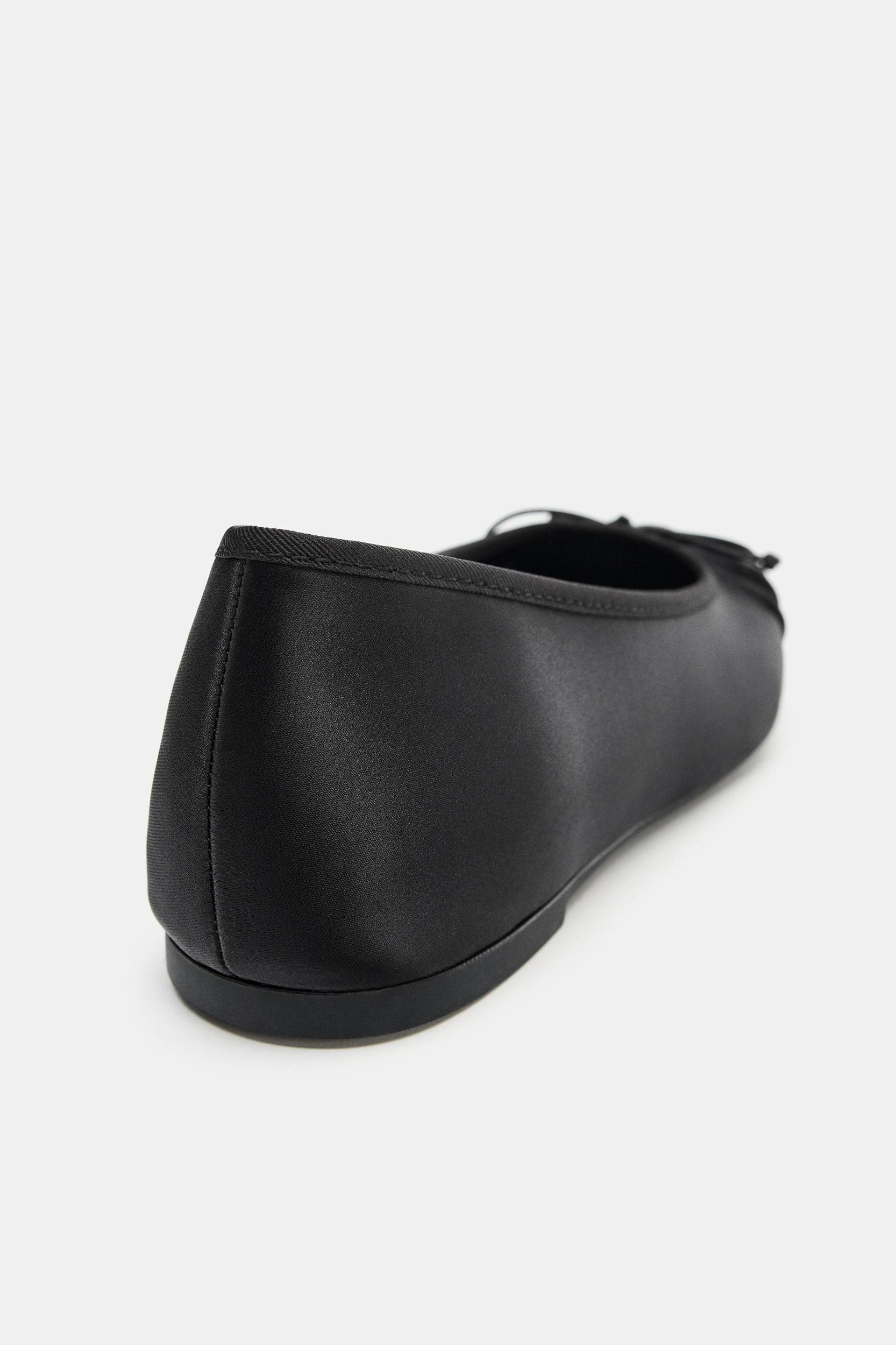 SATIN BOW BALLET FLATS Product Image