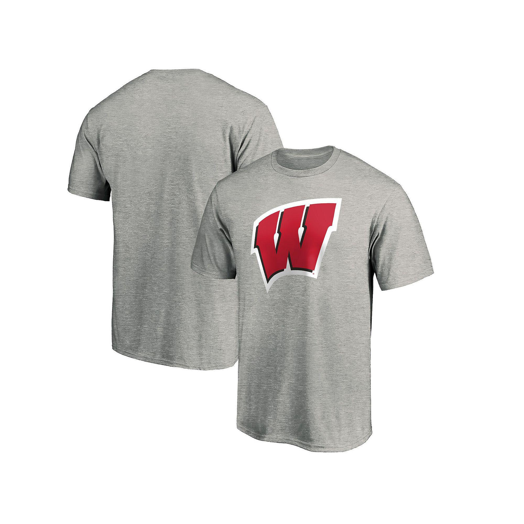 Mens Fanatics Gray Wisconsin Badgers Primary Logo T-Shirt Product Image