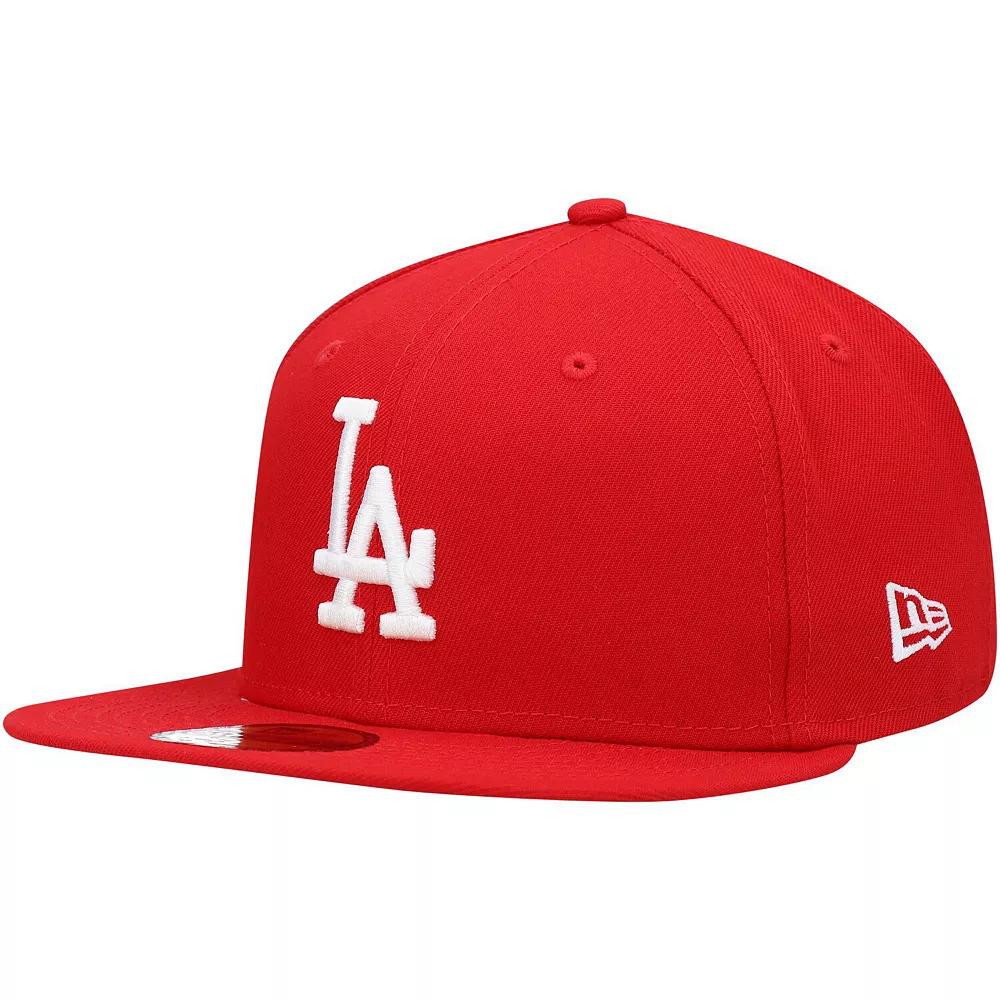 Men's New Era Red Los Angeles Dodgers Logo White 59FIFTY Fitted Hat, Size: 6 7/8 Product Image