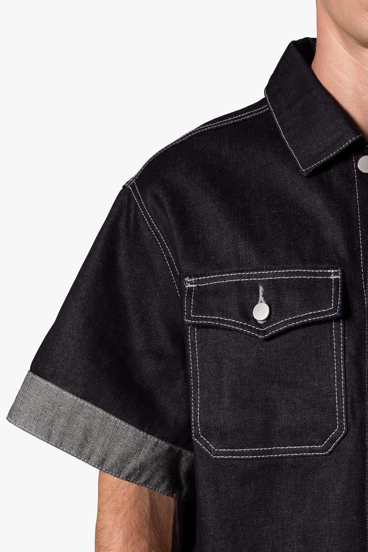 Raw Denim Work Shirt - Blue Product Image