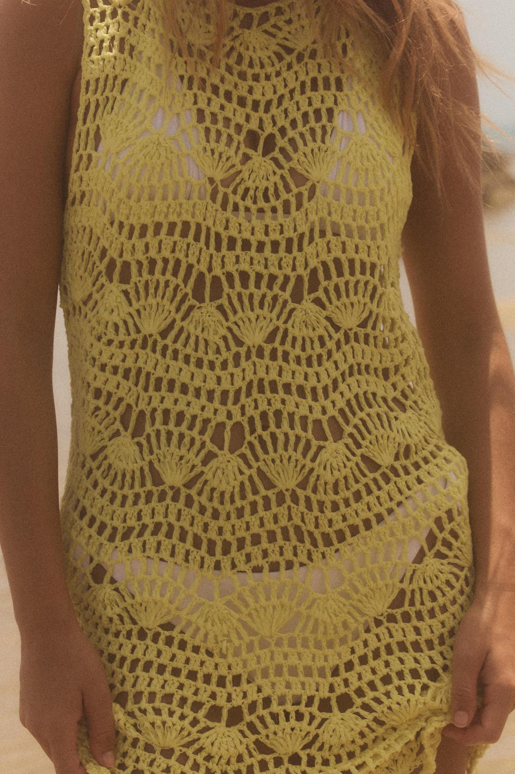 OPEN KNIT MINI DRESS Product Image
