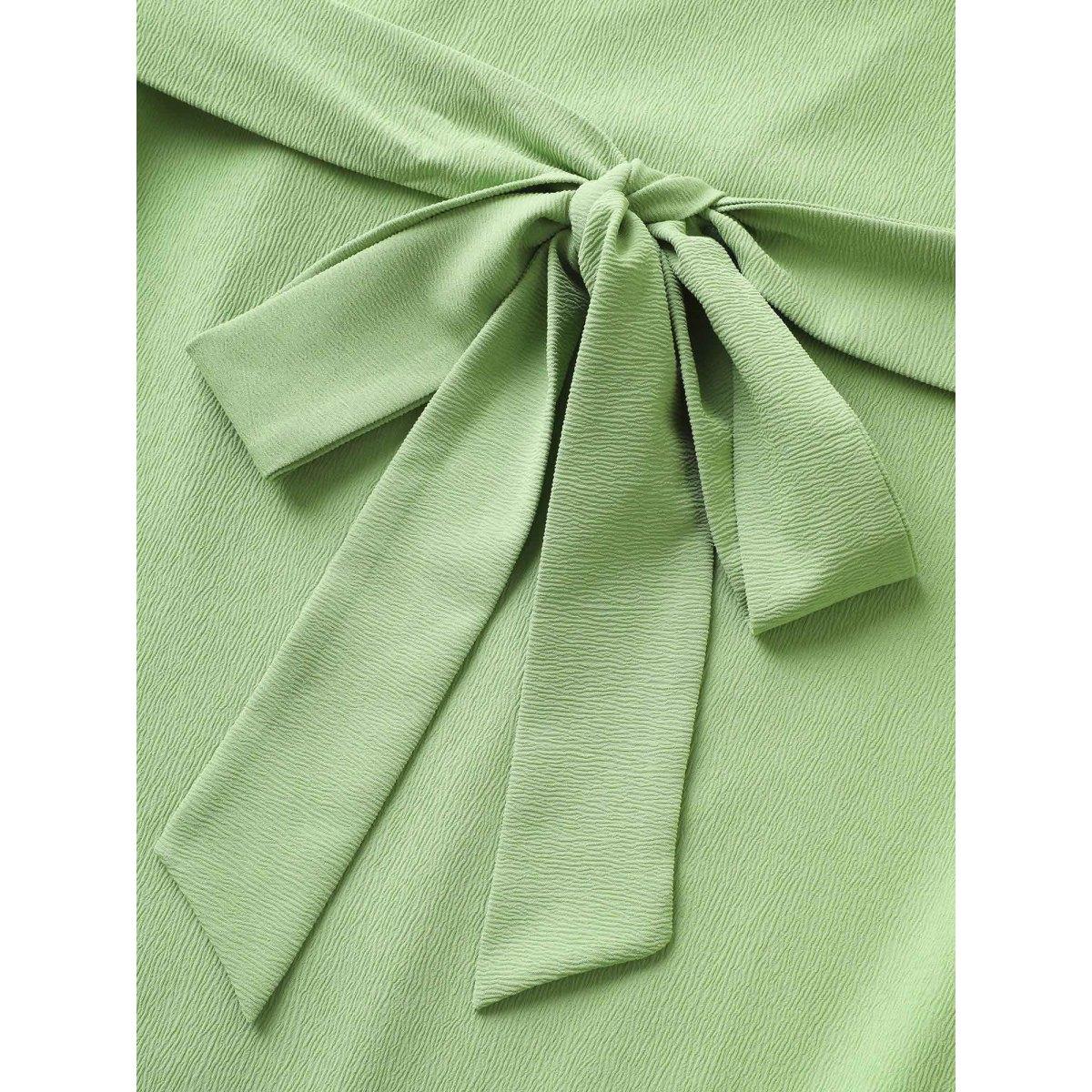 Plus Size Floral Embroidered Tassel Pleated Frill Trim Dress Mint Women Resort Belted Non Sleeveless Curvy Midi Dress BloomChic 12/L Product Image