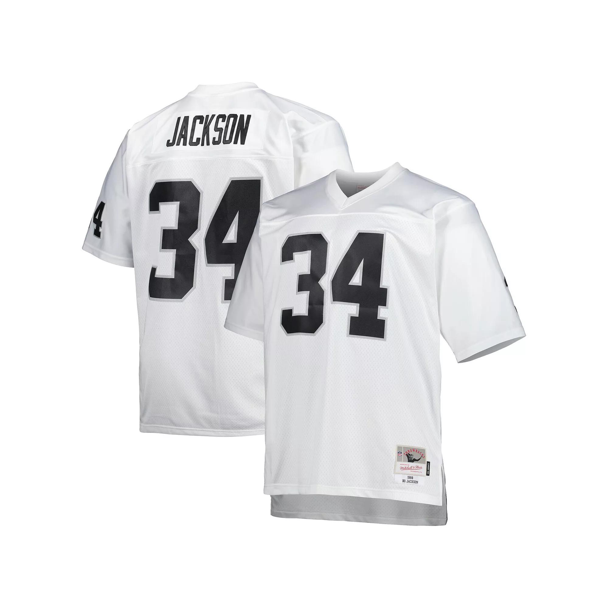 Men's Mitchell & Ness Bo Jackson White Las Vegas Raiders Big & Tall 1988 Retired Player Replica Jersey,  Product Image