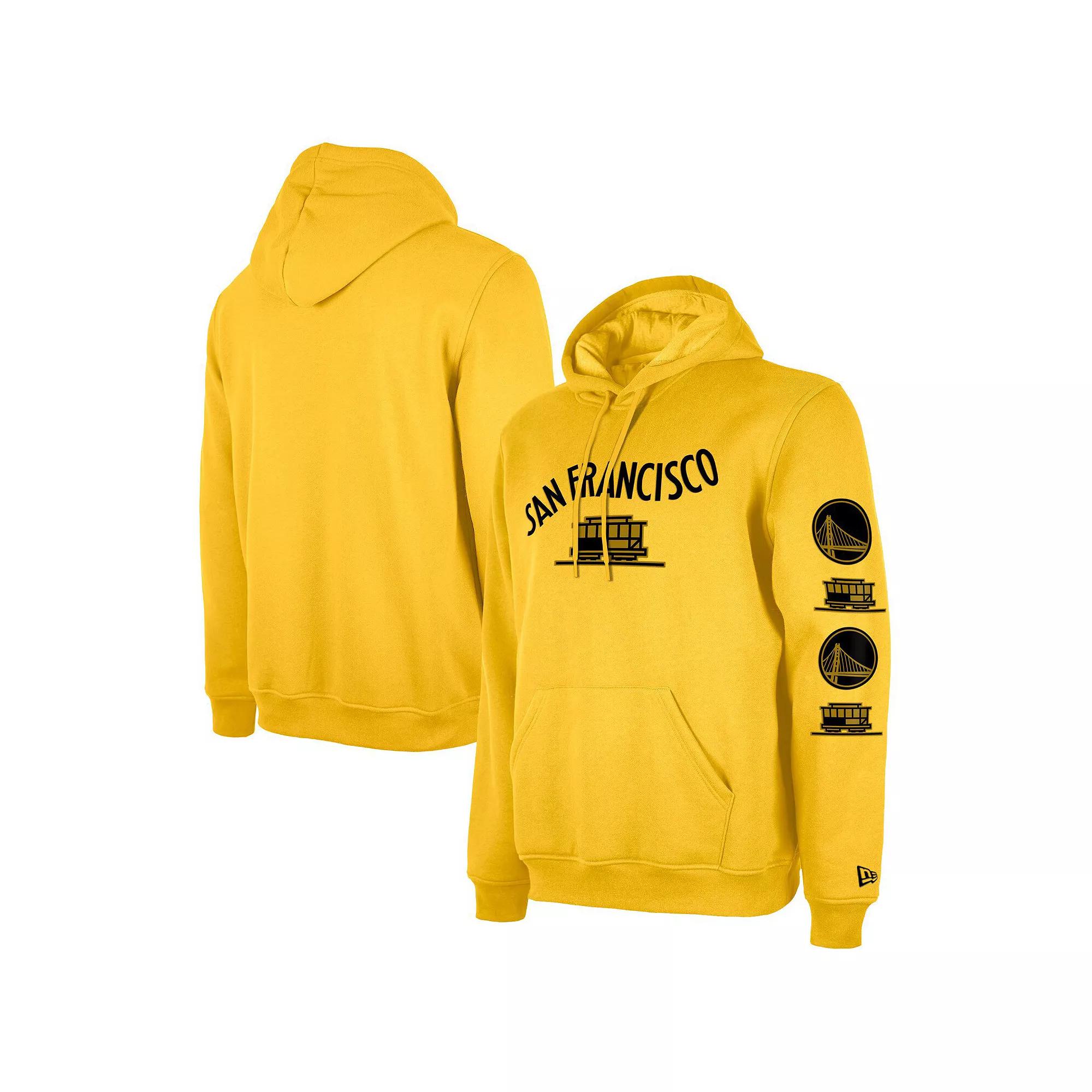 Men's New Era Gold Golden State Warriors Big & Tall 2023/24 City Edition Pullover Hoodie, Size: 2XB Product Image