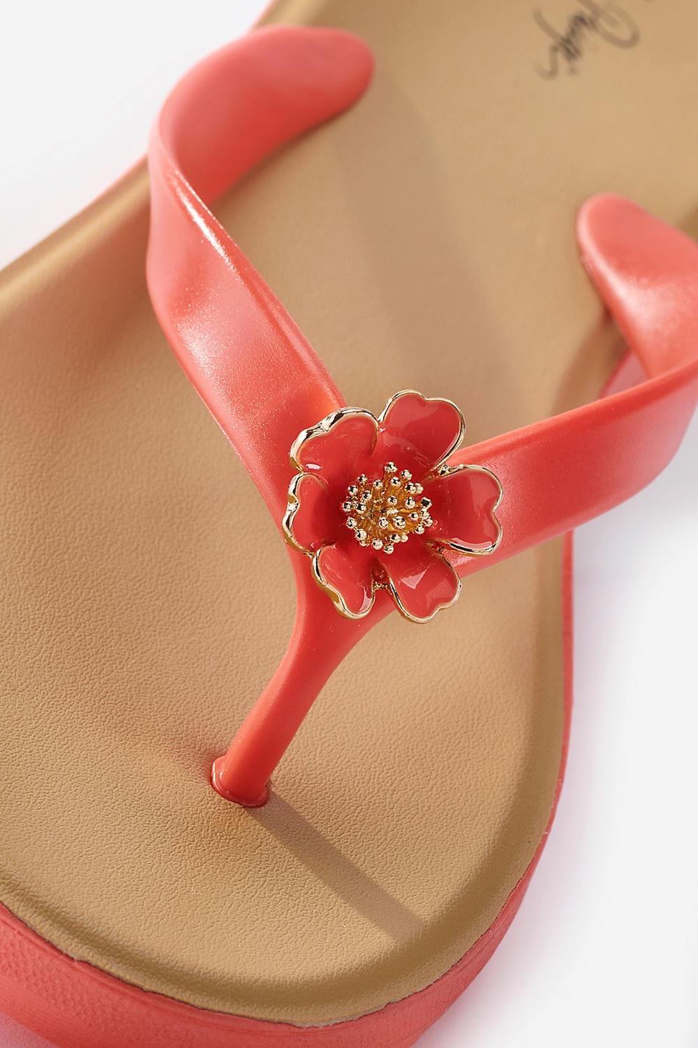 Flower Embellishment Flip Flop Product Image