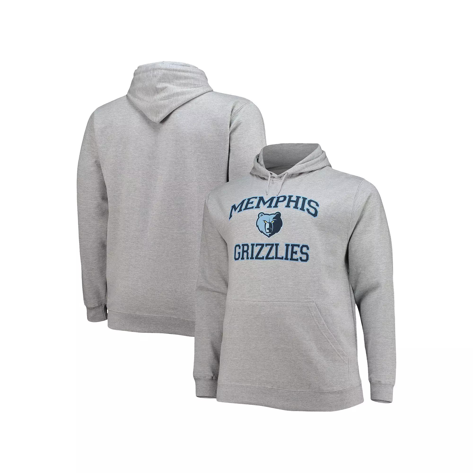 Men's Heathered Gray Memphis Grizzlies Big & Tall Heart & Soul Pullover Hoodie, Size: 3XLT, Grz Grey Product Image