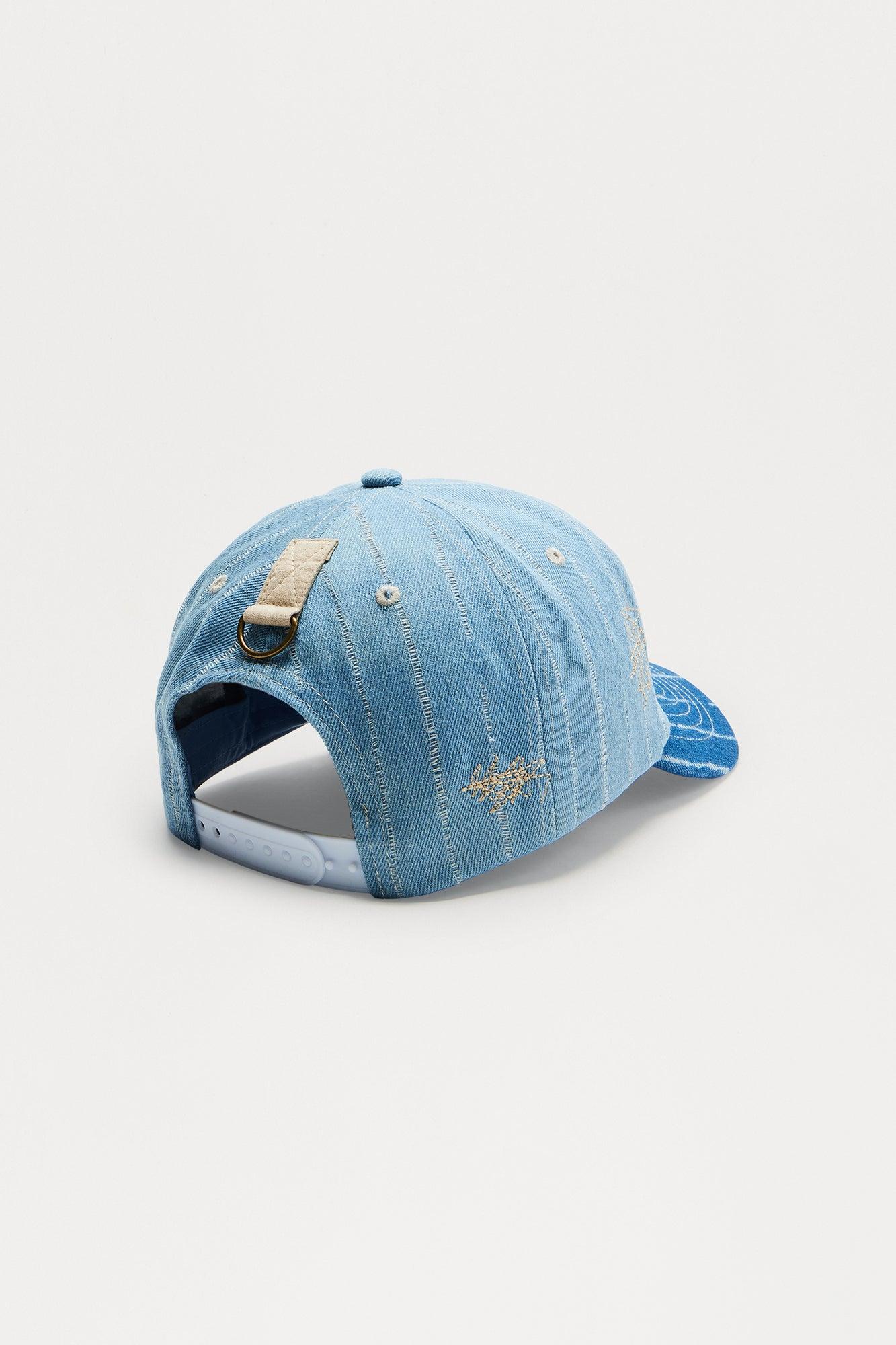 Denim Stitch Snapback Hat - Denim Product Image
