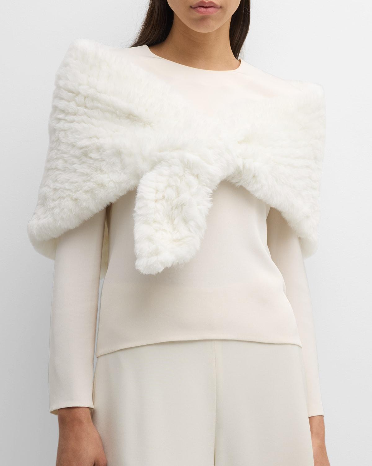 Erin Textile Knit Faux Fur Shawl  Product Image