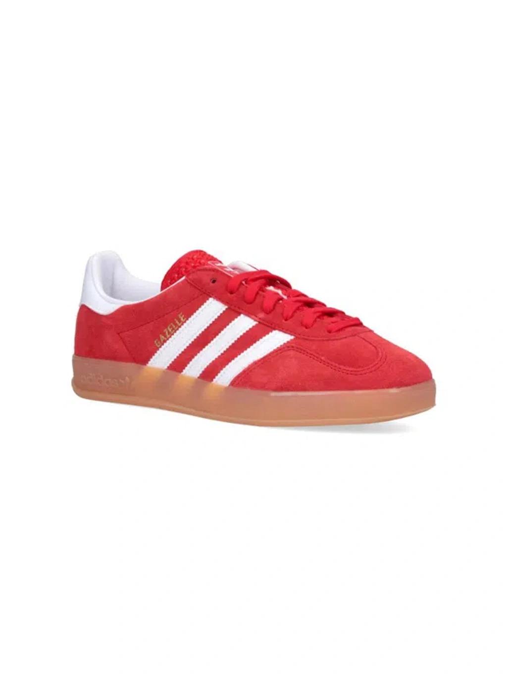 ADIDAS ORIGINALS Gazelle Suede Sneakers With Branded Heel In Red Product Image