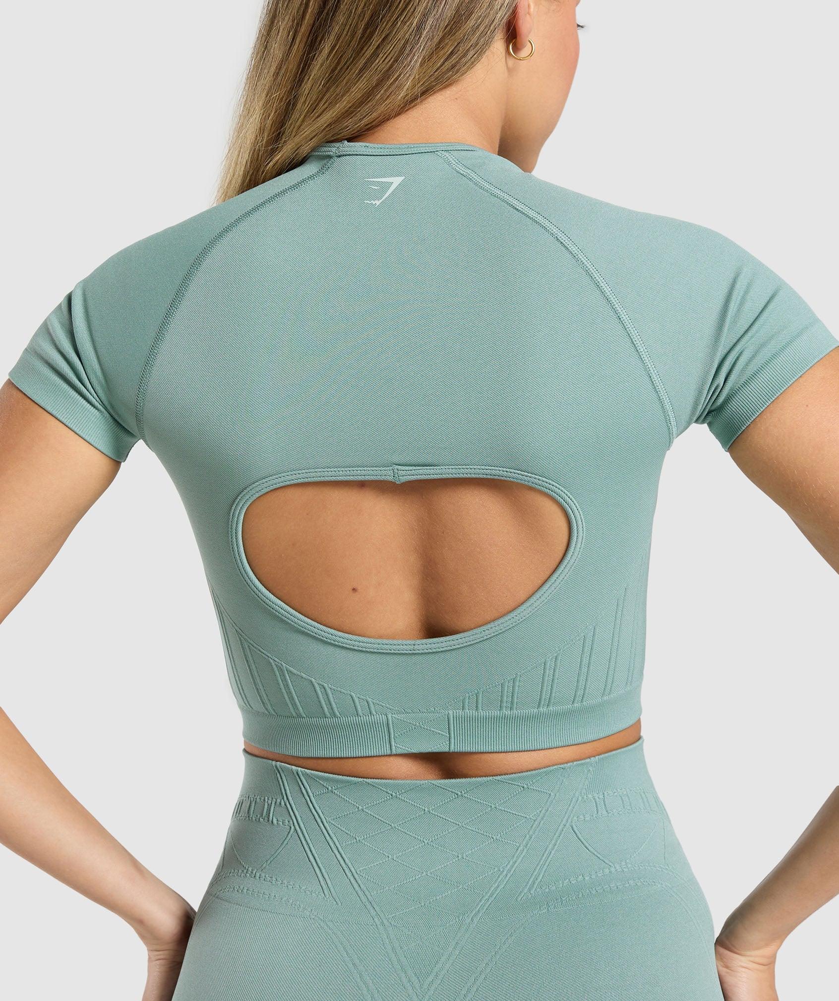 Gymshark Corset Seamless Crop Top - Celeste Blue Female Product Image