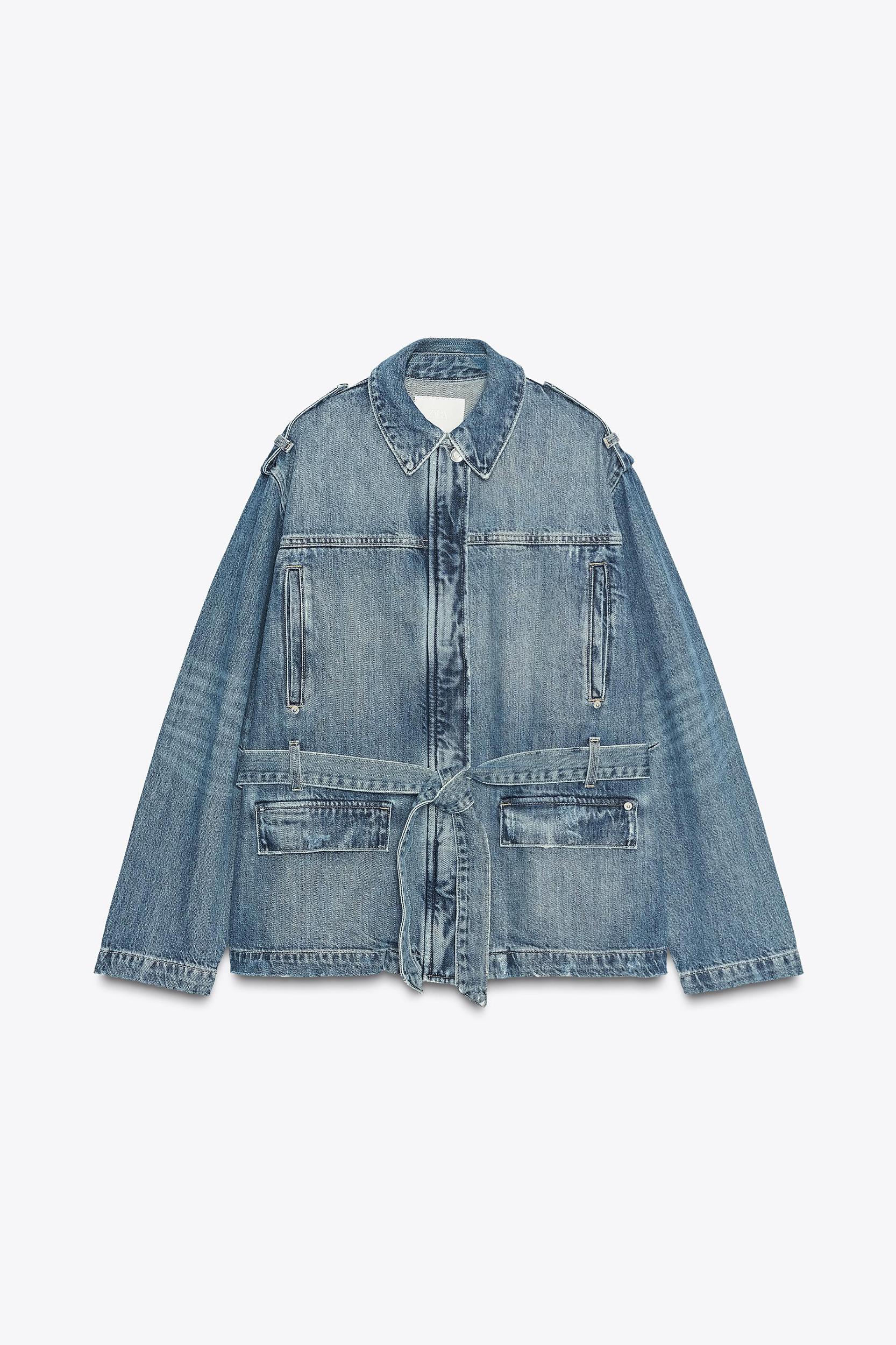 TRF LONG DENIM JACKET Product Image