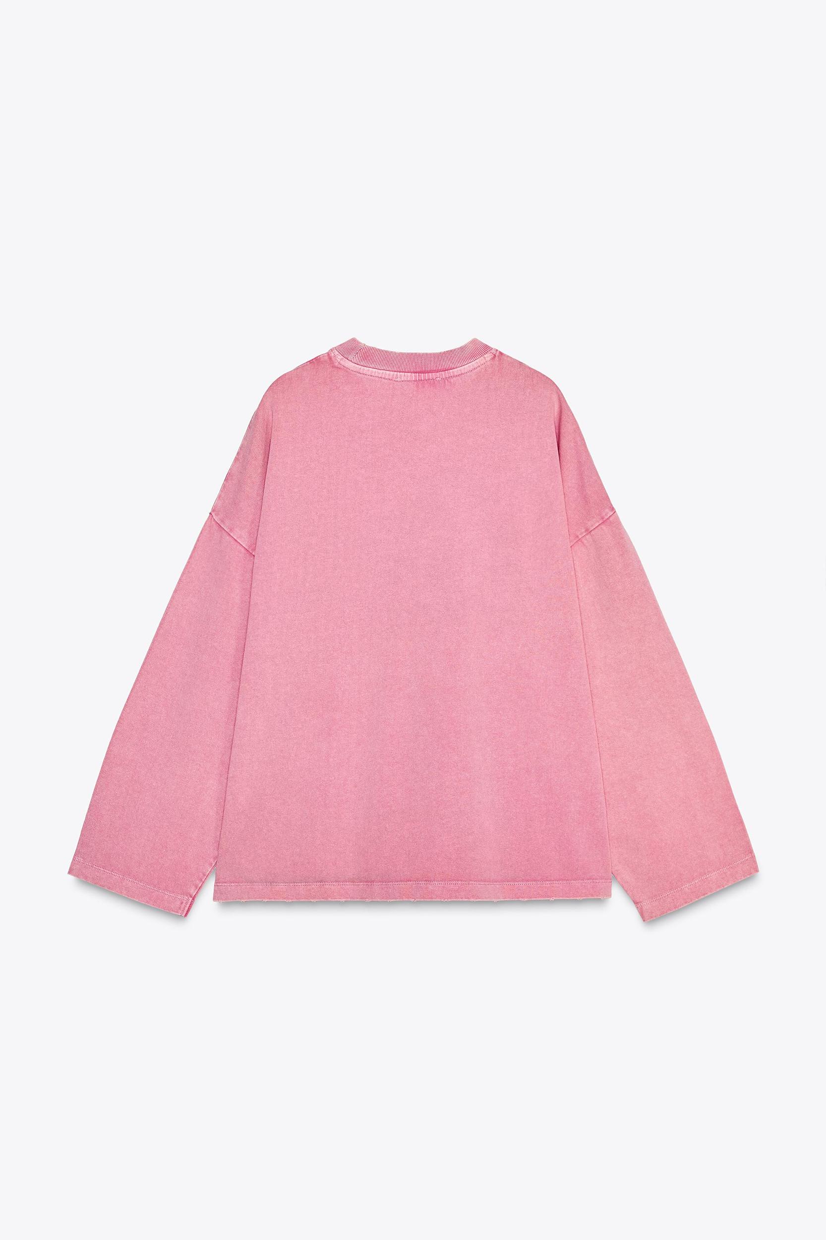 WASHED EFFECT T-SHIRT WITH SLOGAN Product Image