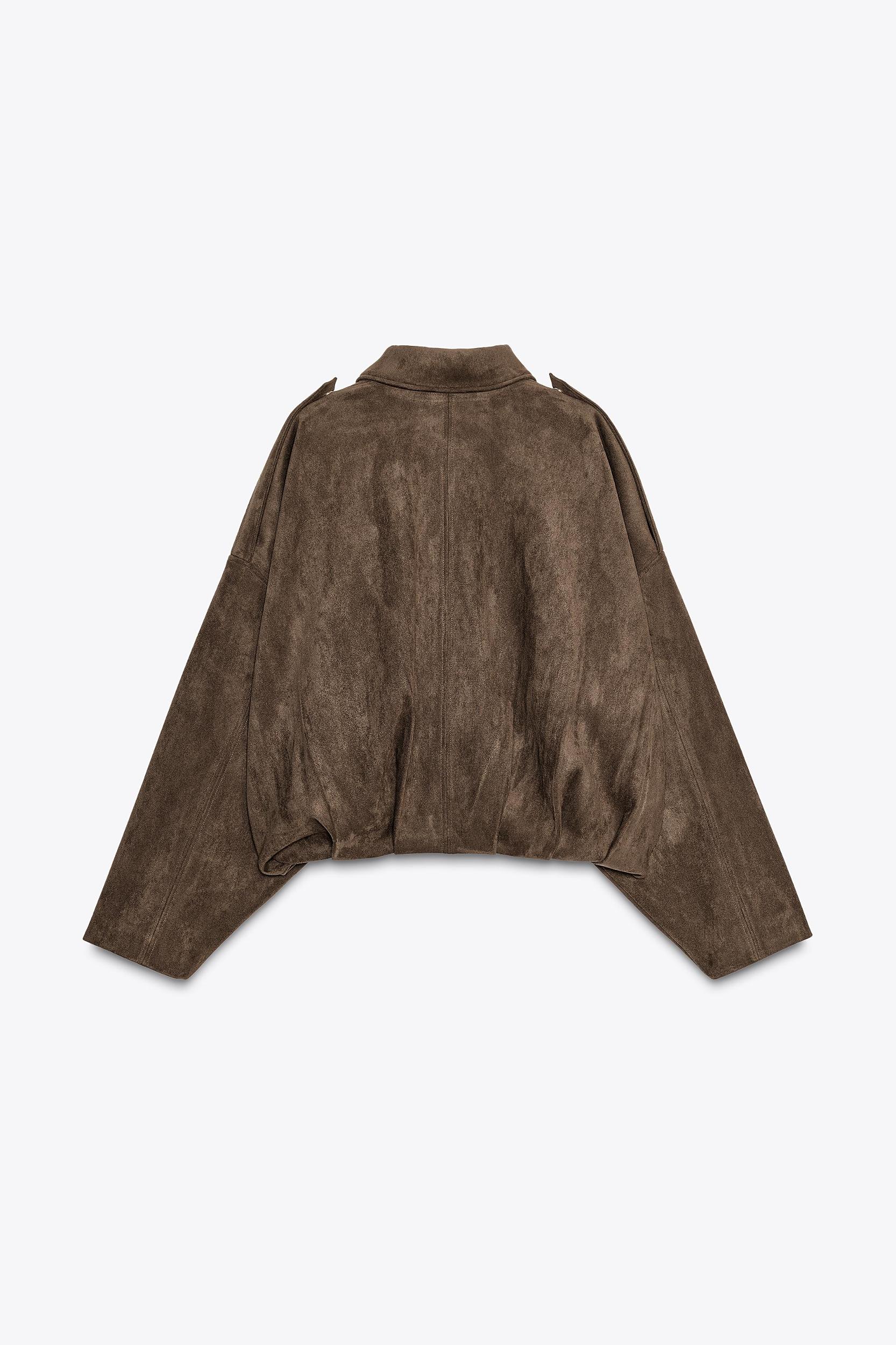 SUEDE EFFECT BOMBER JACKET Product Image