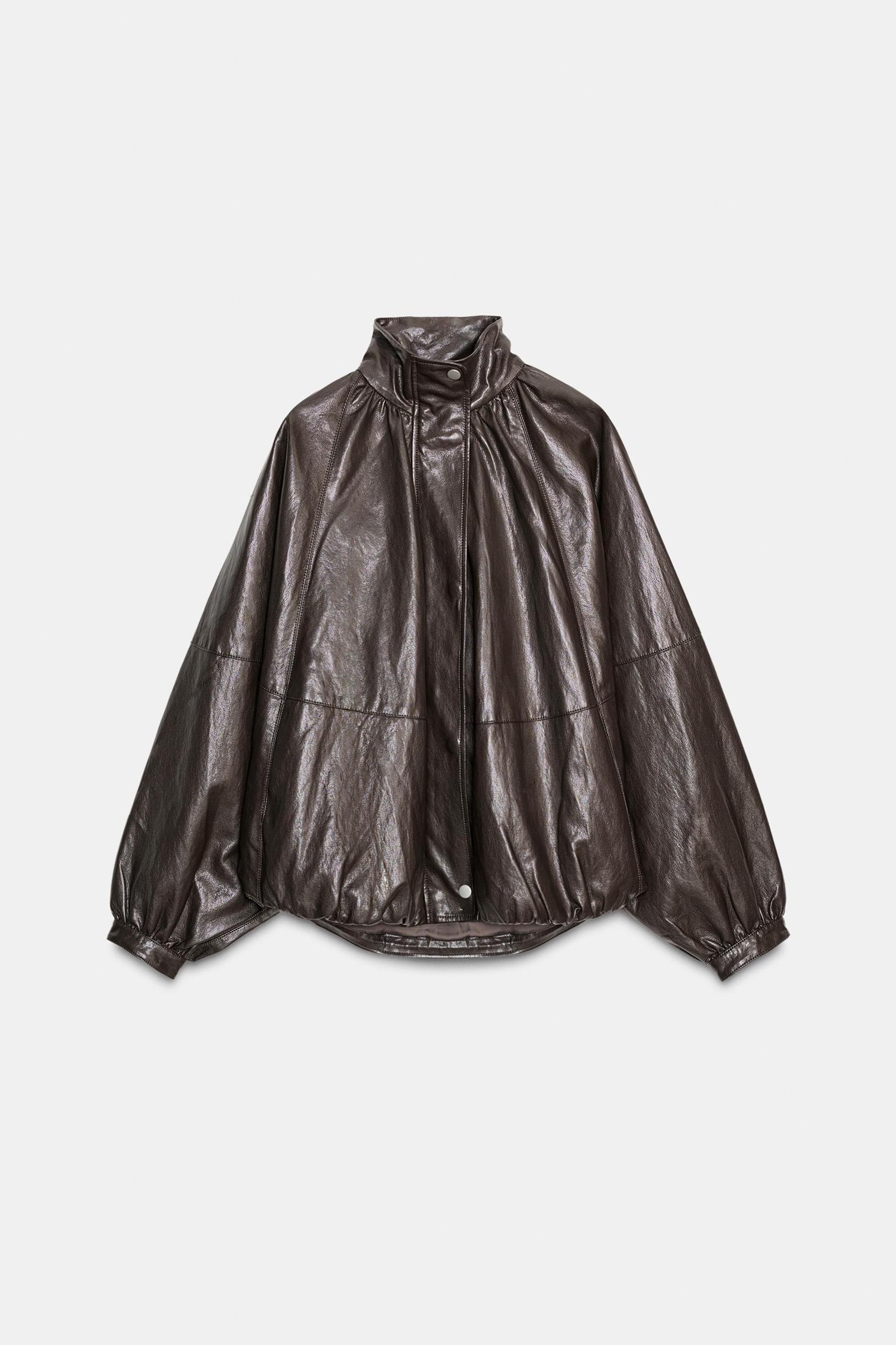 FAUX LEATHER BOMBER JACKET ZW COLLECTION Product Image