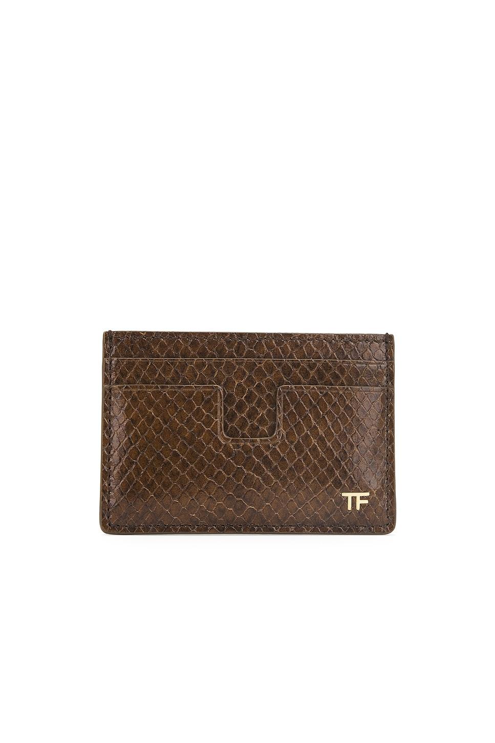 Phyton-print leather card holder Product Image