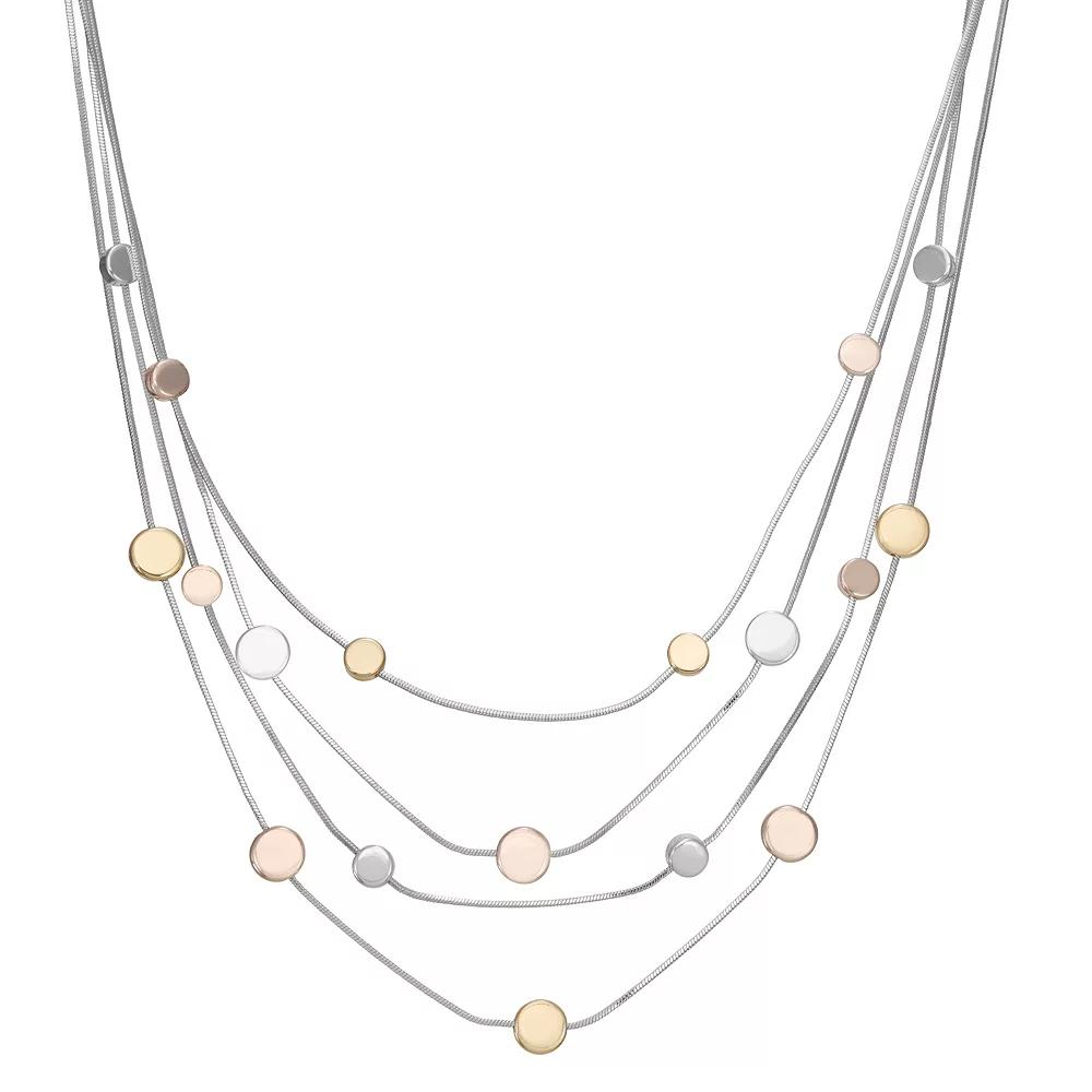 Napier Medallion Station Multi-Strand Necklace, Women's, Tone Product Image