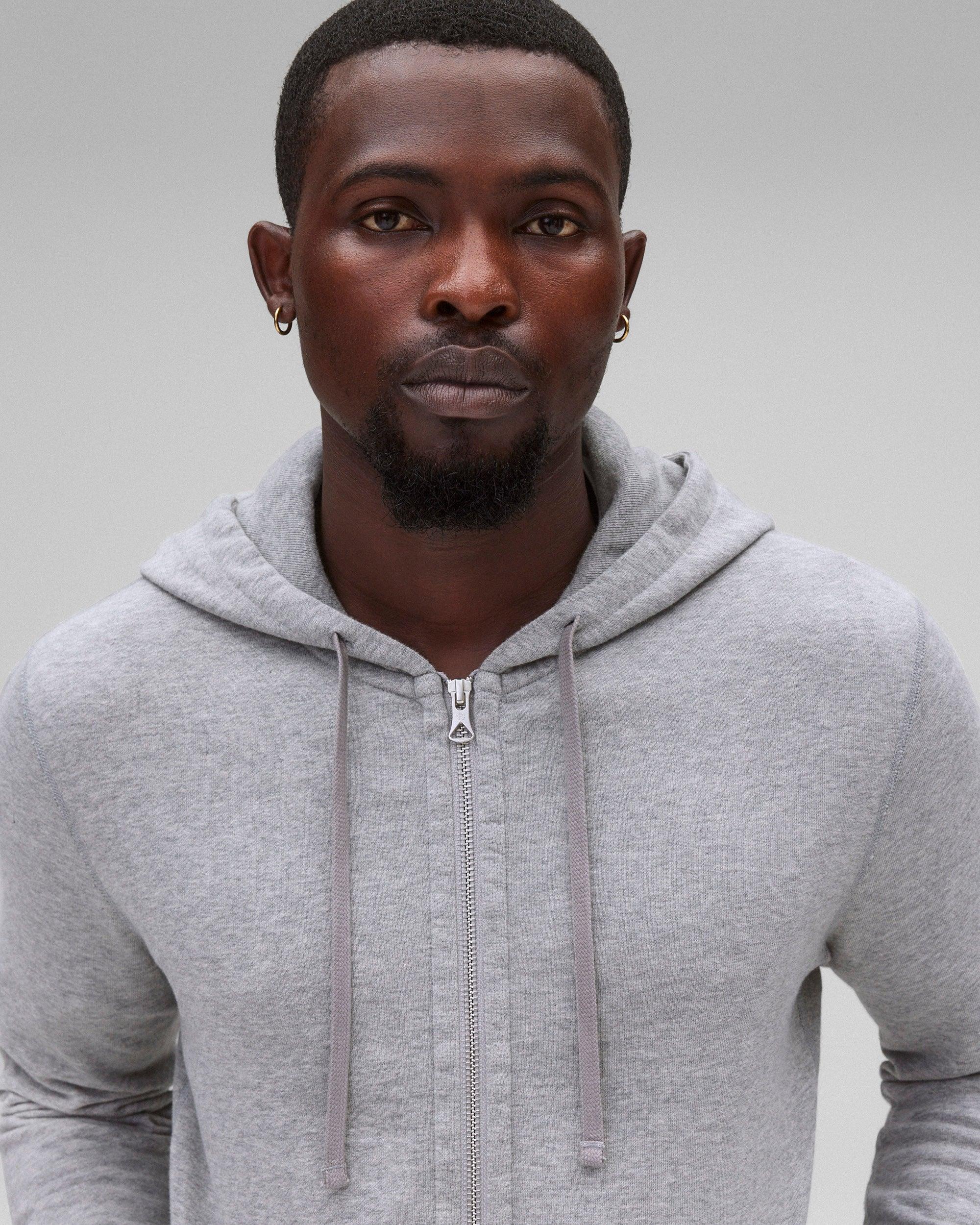 Lightweight Terry Slim Zip Hoodie - Vault Male Product Image