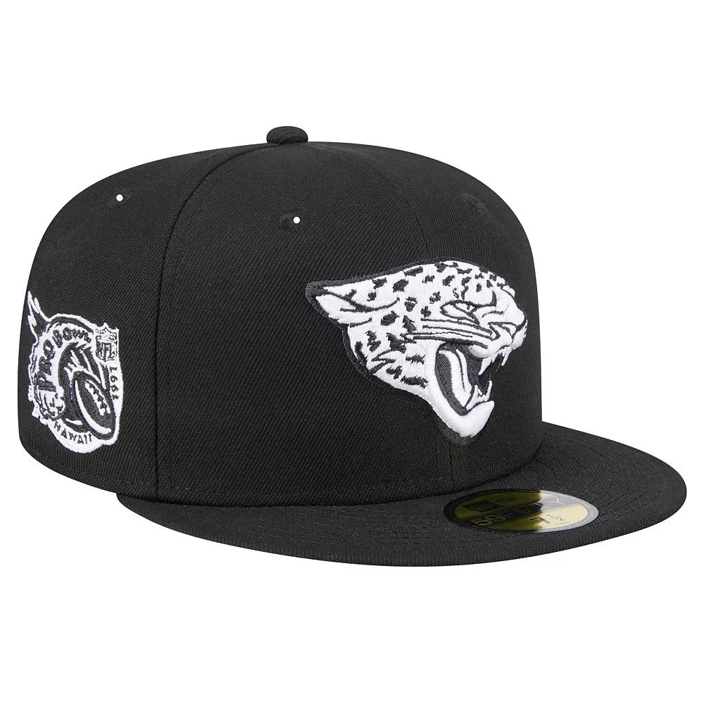 Men's New Era Black Jacksonville Jaguars  Main Patch 59FIFTY Fitted Hat, Size: 7 1/4 Product Image