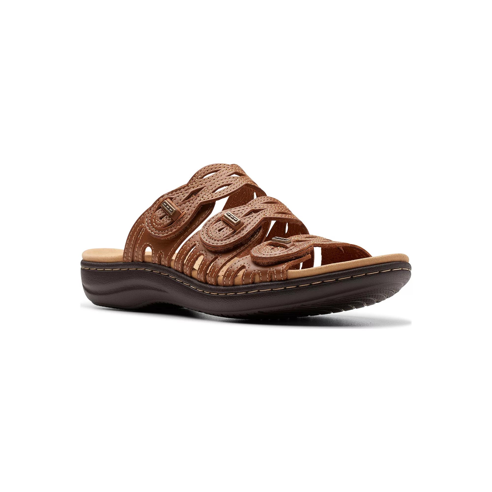 Clarks® Laurieann Ruby Women's Leather Slide Sandals, Size: 6.5 Product Image