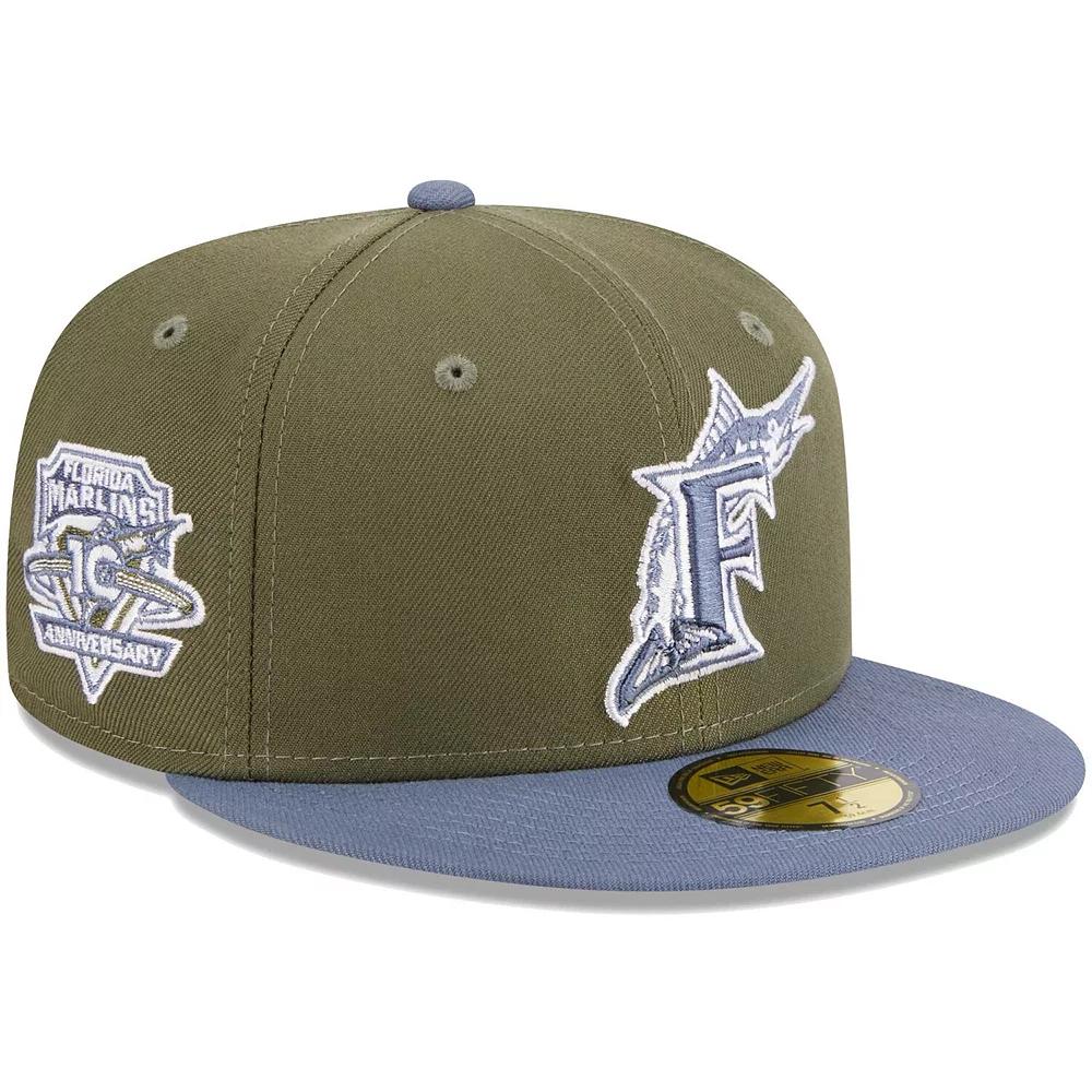 Men's New Era Olive/Blue Florida Marlins 59FIFTY Fitted Hat,  Product Image