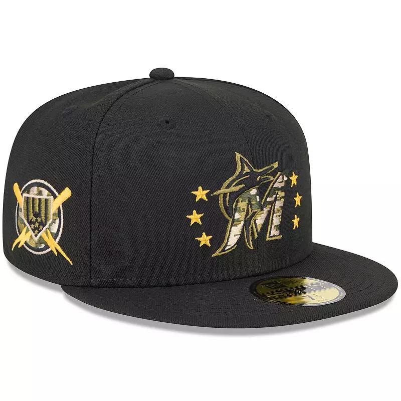 Men's New Era Black Miami Marlins 2024 Armed Forces Day On-Field 59FIFTY Fitted Hat,  Product Image