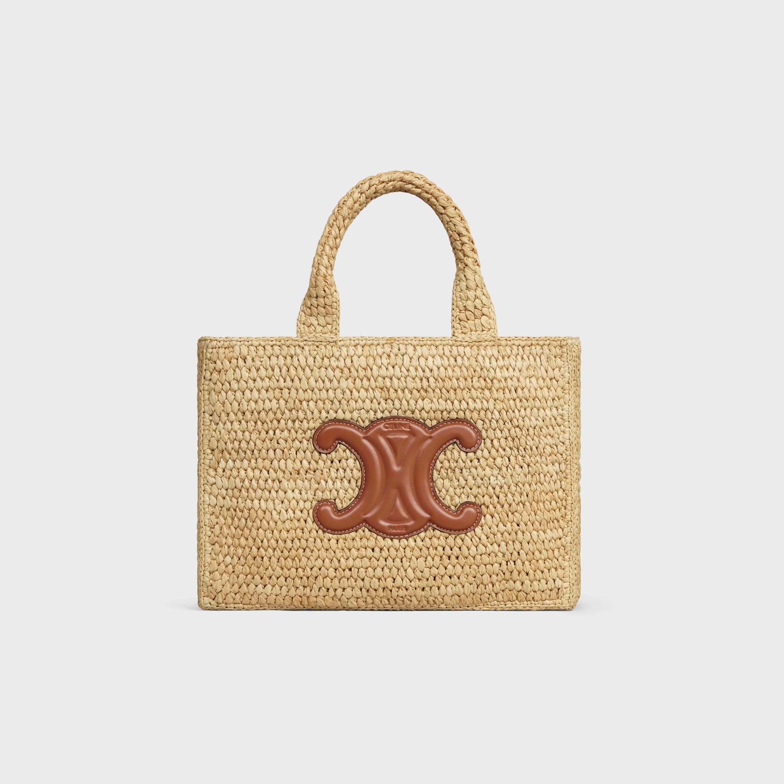 SMALL CABAS THAIS IN Raffia and calfskin Product Image