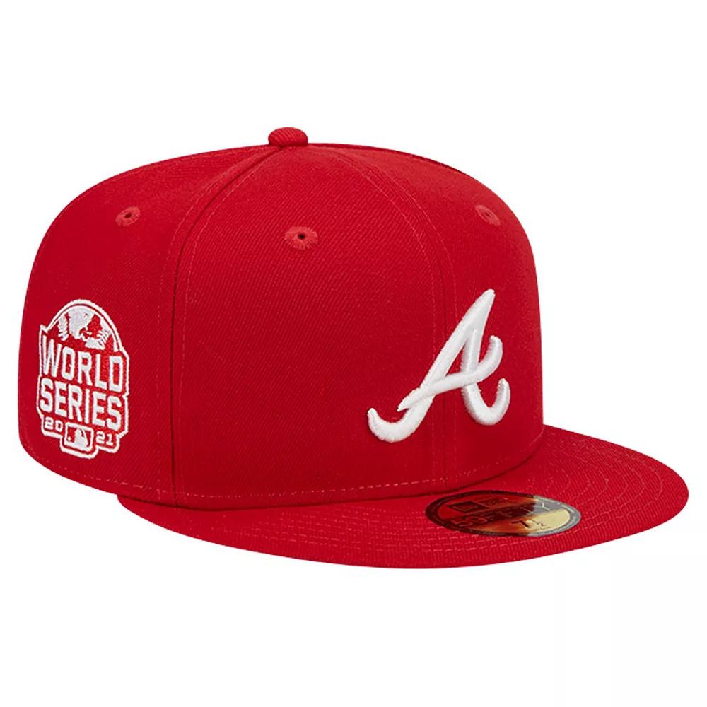 Men's New Era Red Atlanta Braves Logo 59FIFTY Fitted Hat, Size: 7 3/4 Product Image