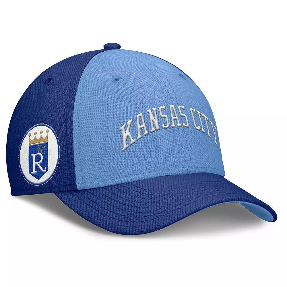 Men's Nike Royal/Light Blue Kansas City Royals Rise Swoosh Performance Flex Hat, Size: Medium/Large Product Image