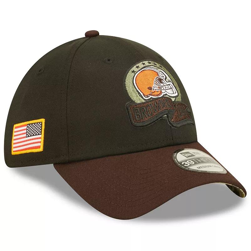 Men's New Era Black/Brown Cleveland Browns 2022 Salute To Service 39THIRTY Flex Hat, Size: Medium/Large Product Image