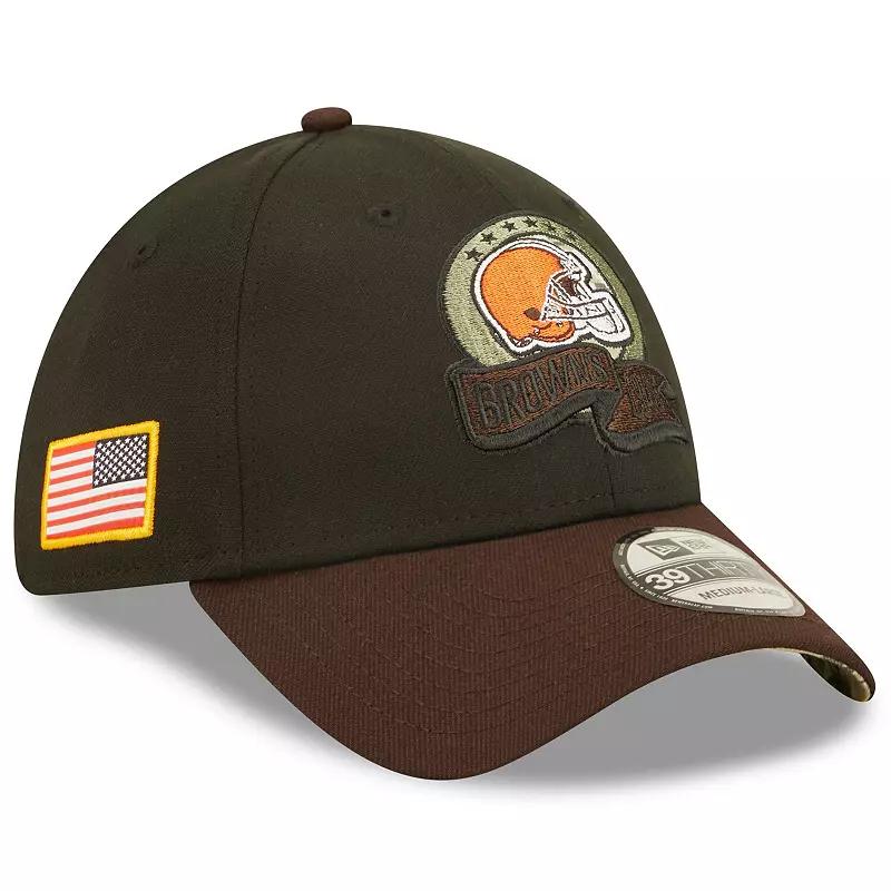Men's New Era Black/Brown Cleveland Browns 2022 Salute To Service 39THIRTY Flex Hat, Size: Medium/Large Product Image