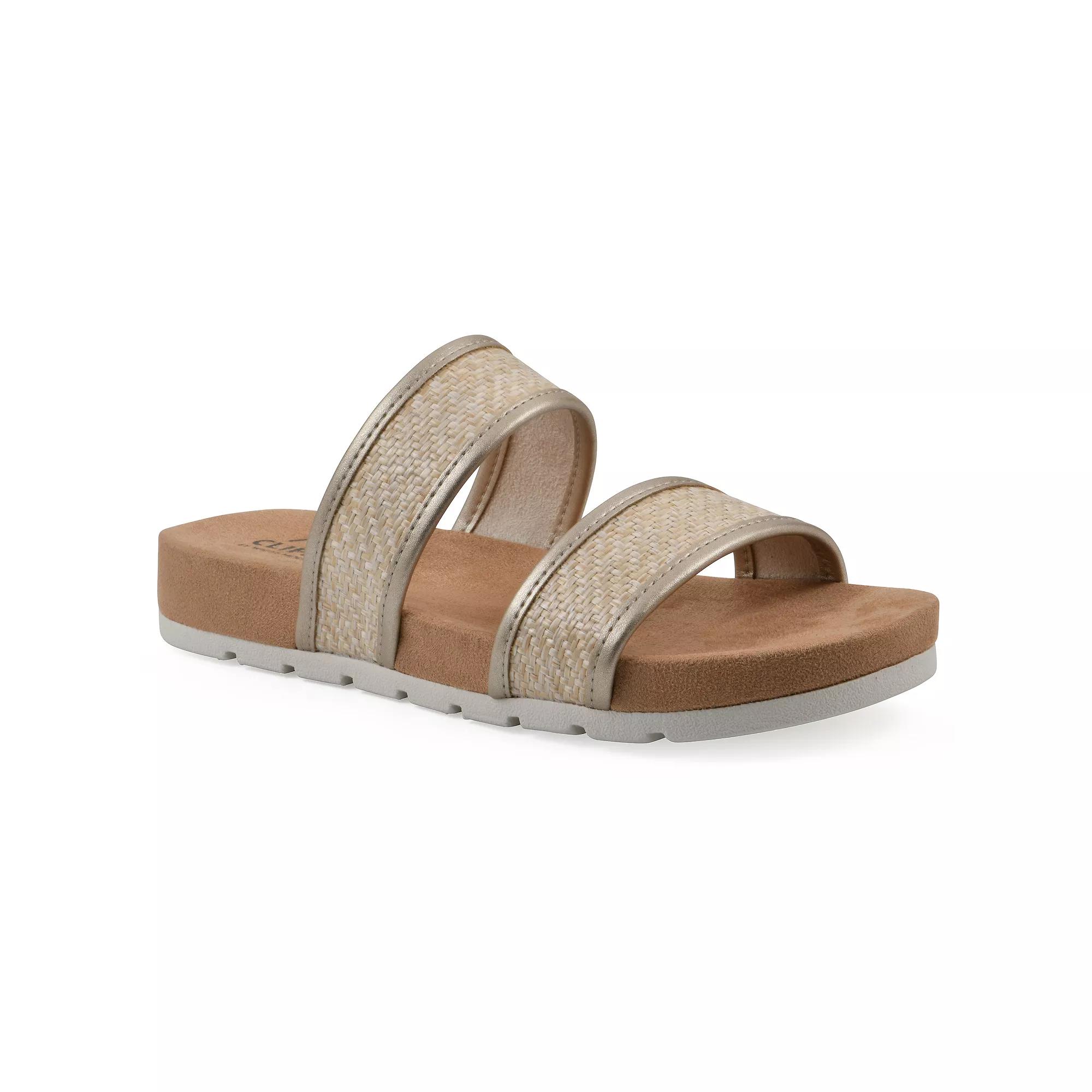 Cliffs by White Mountain Women's Slide Sandals, Size: 7.5 Medium, Platinometallicsmo Product Image